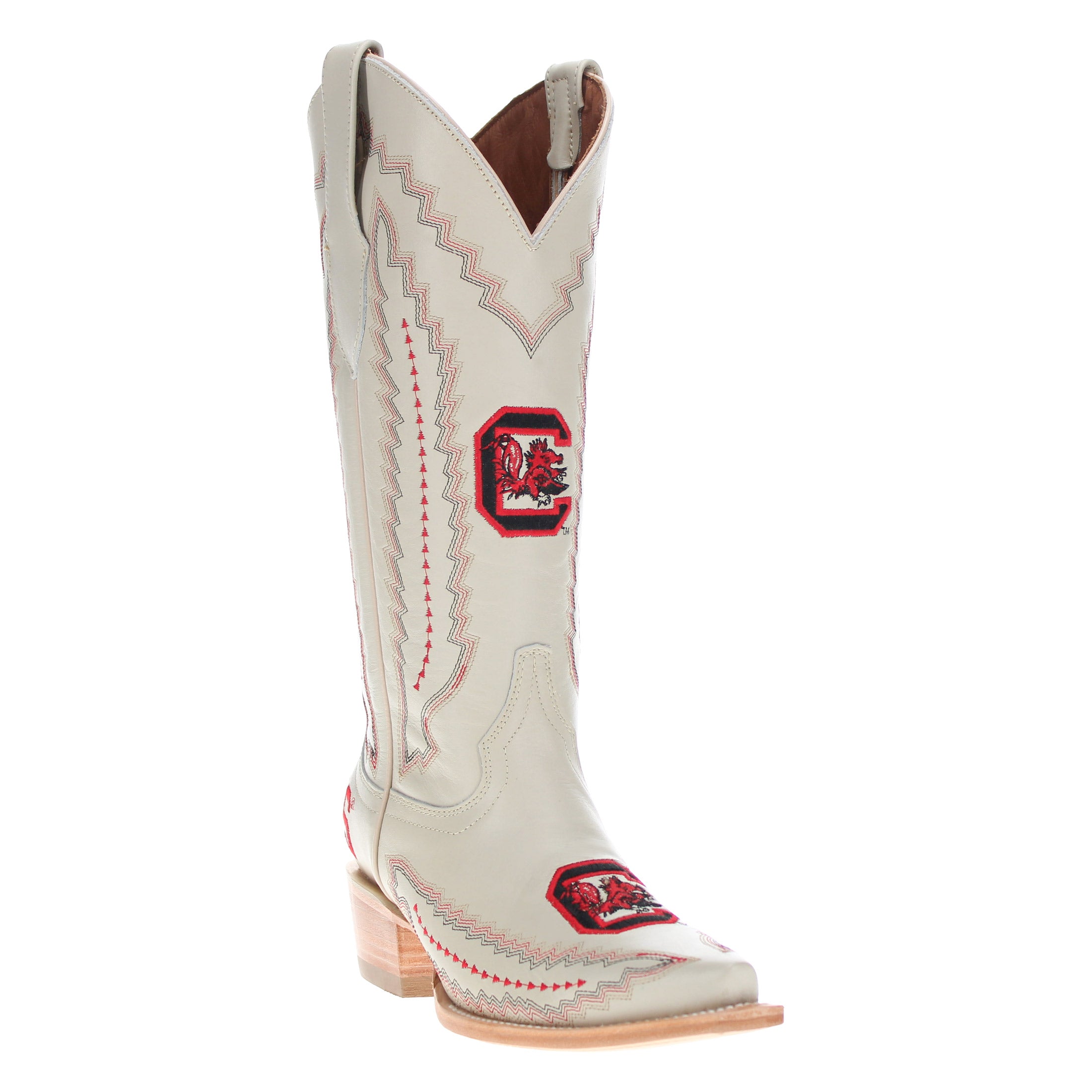 Women's South Carolina University Bone Snip Toe Cowgirl Boots Naomi by Vaccari