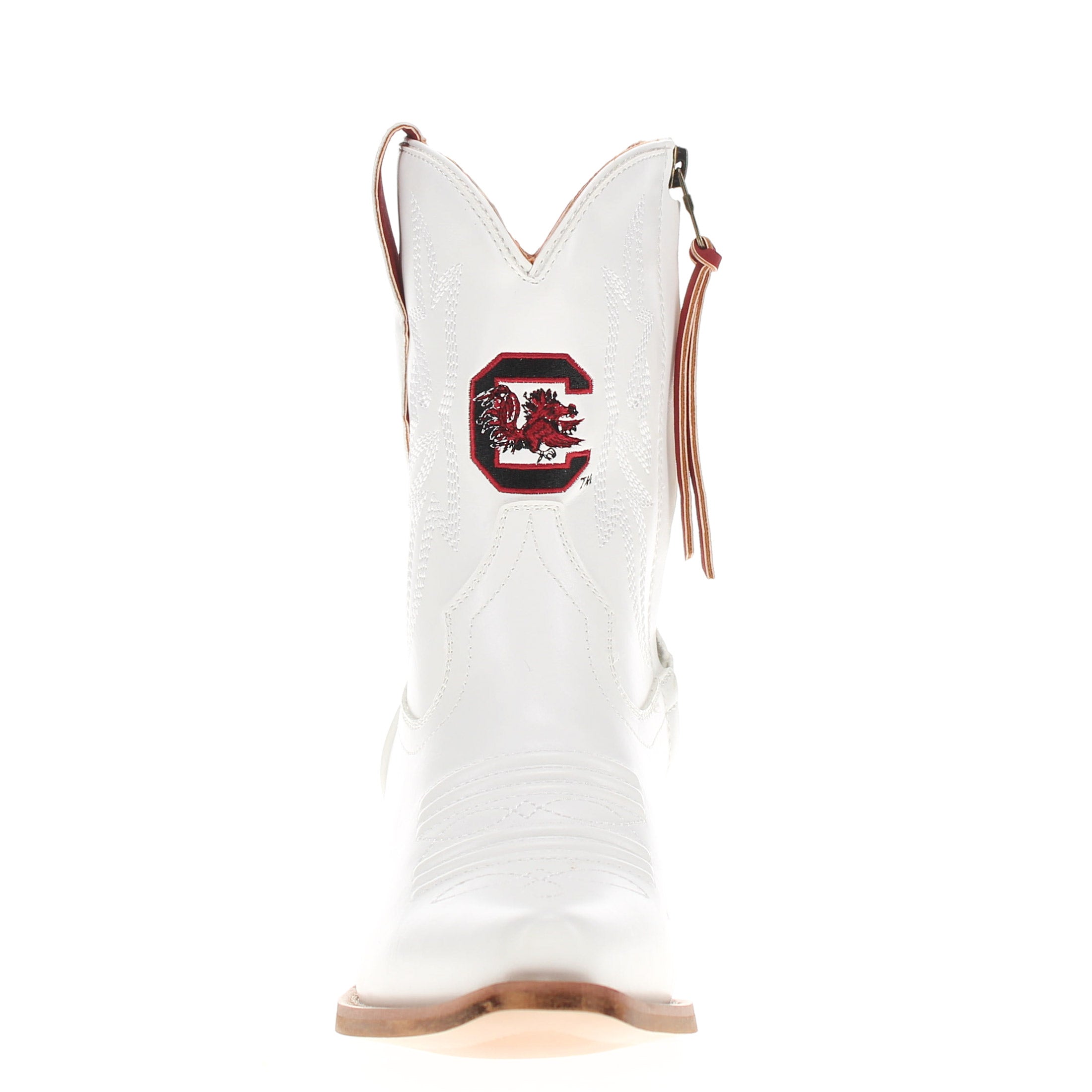 Women's University of South Carolina White Cowgirl Boots with Color Tassel Lynn by V by Vaccari