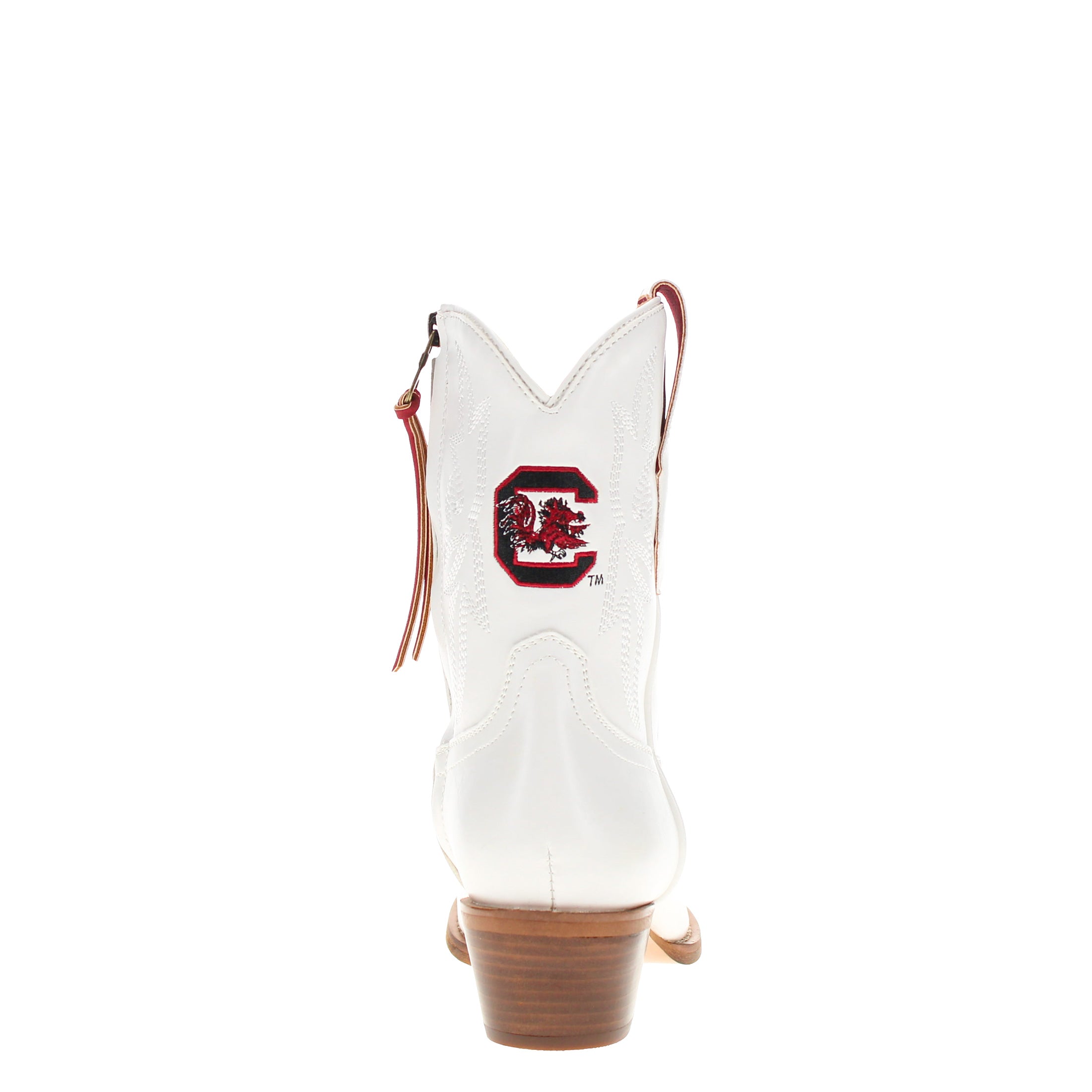 Women's University of South Carolina White Cowgirl Boots with Color Tassel Lynn by V by Vaccari