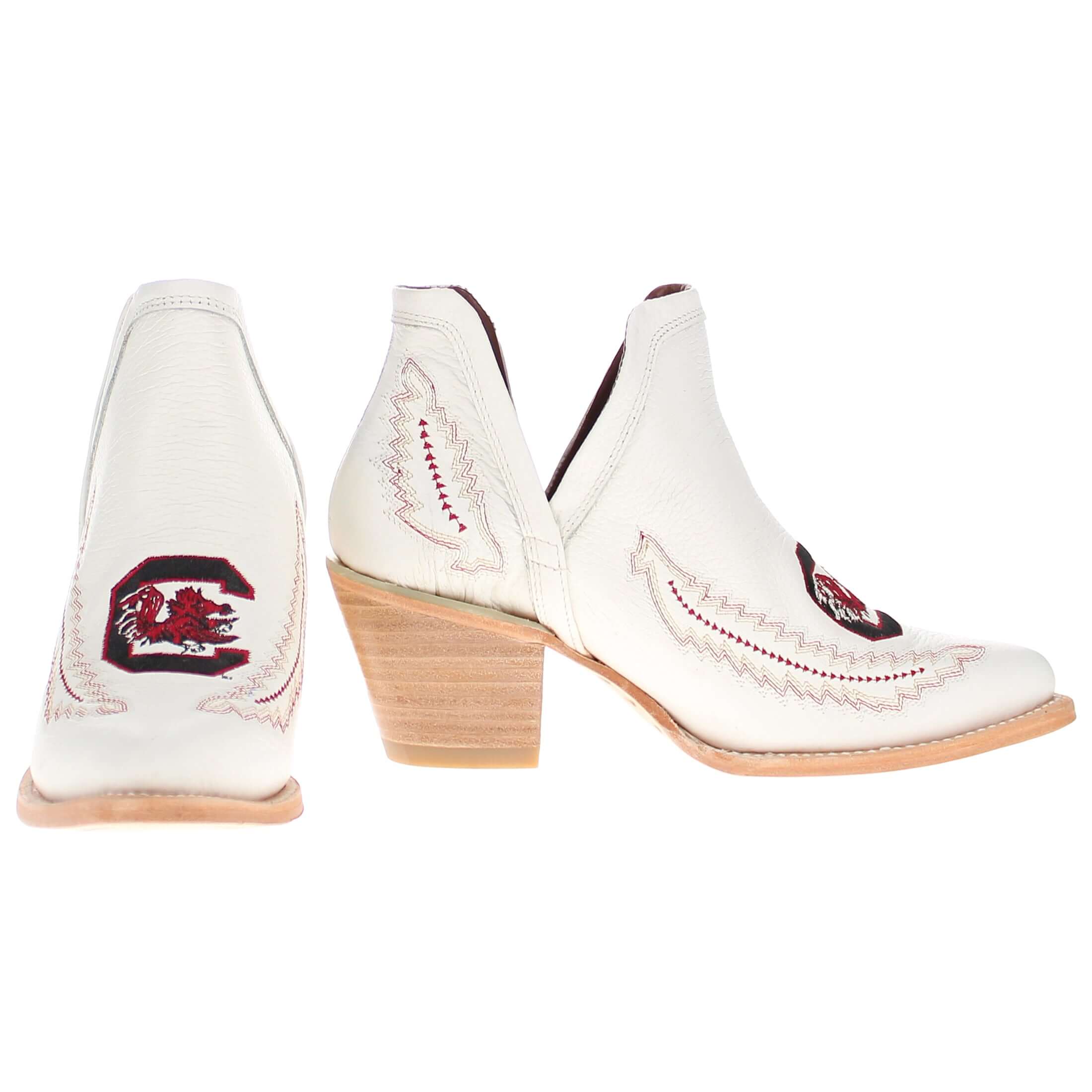 Women's University of South Carolina White Booties by Vaccari
