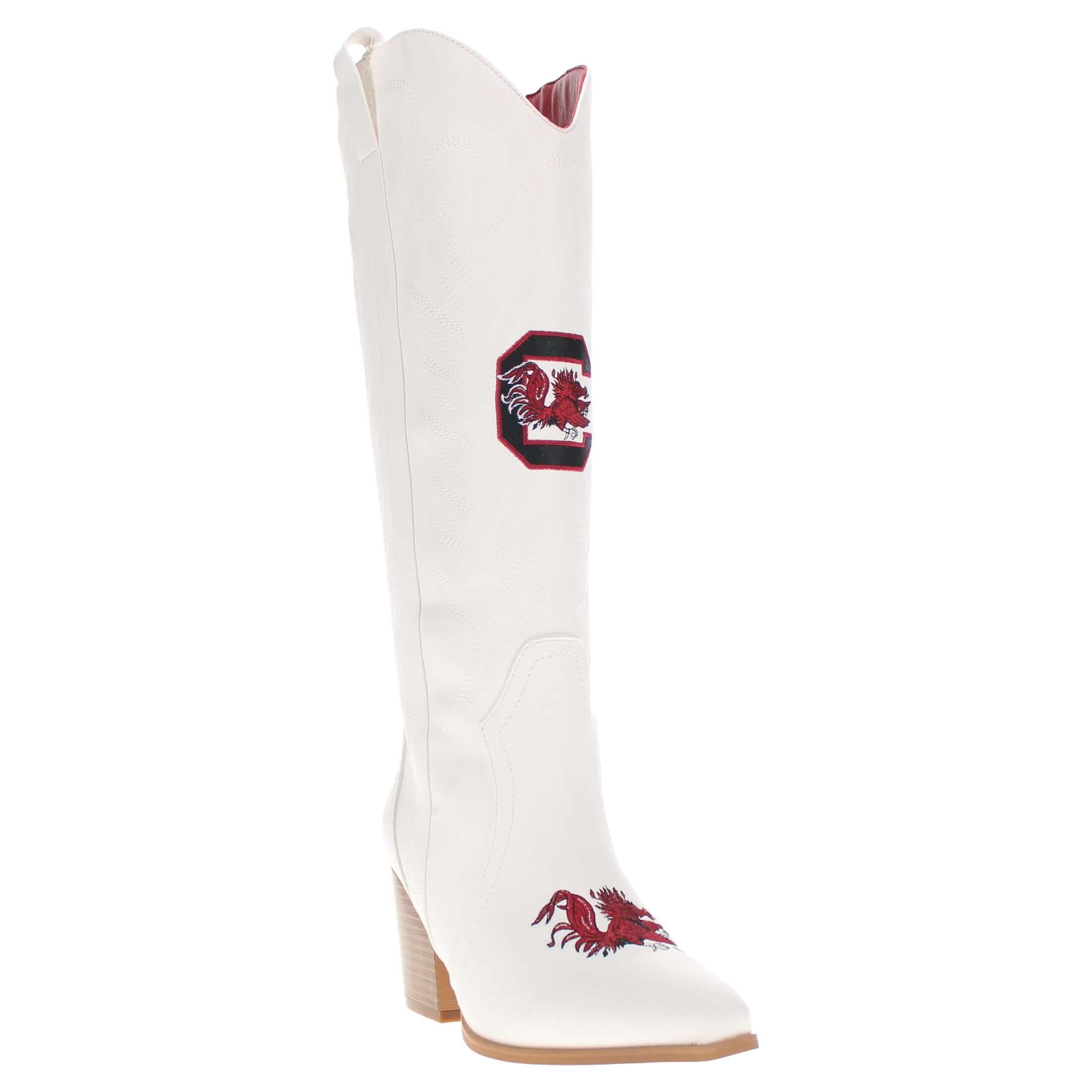 University of South Carolina Blair Tall White Boot By V By Vaccari