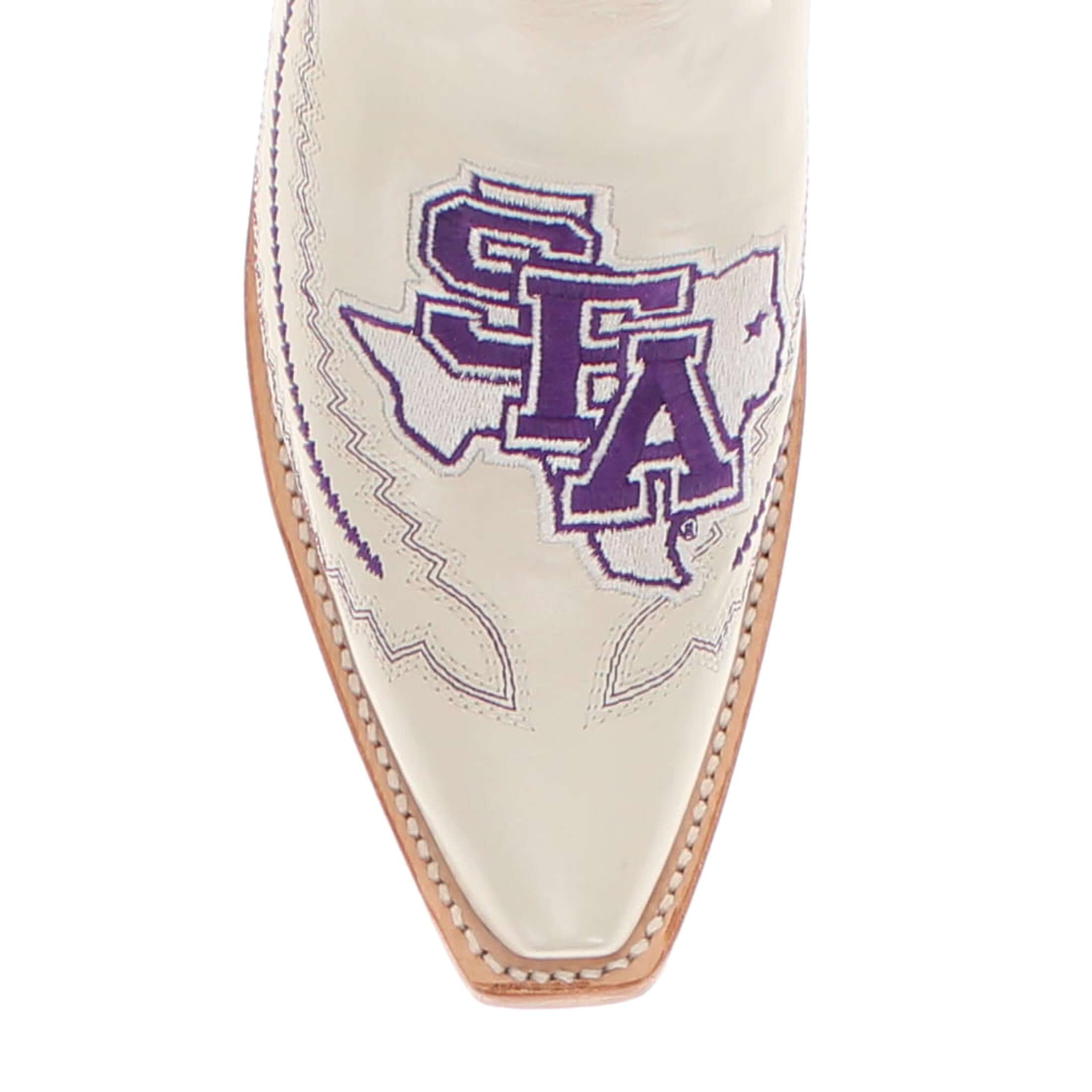 Women's Stephen F. Austin State University Bone Snip Toe Cowgirl Boots Naomi by Vaccari