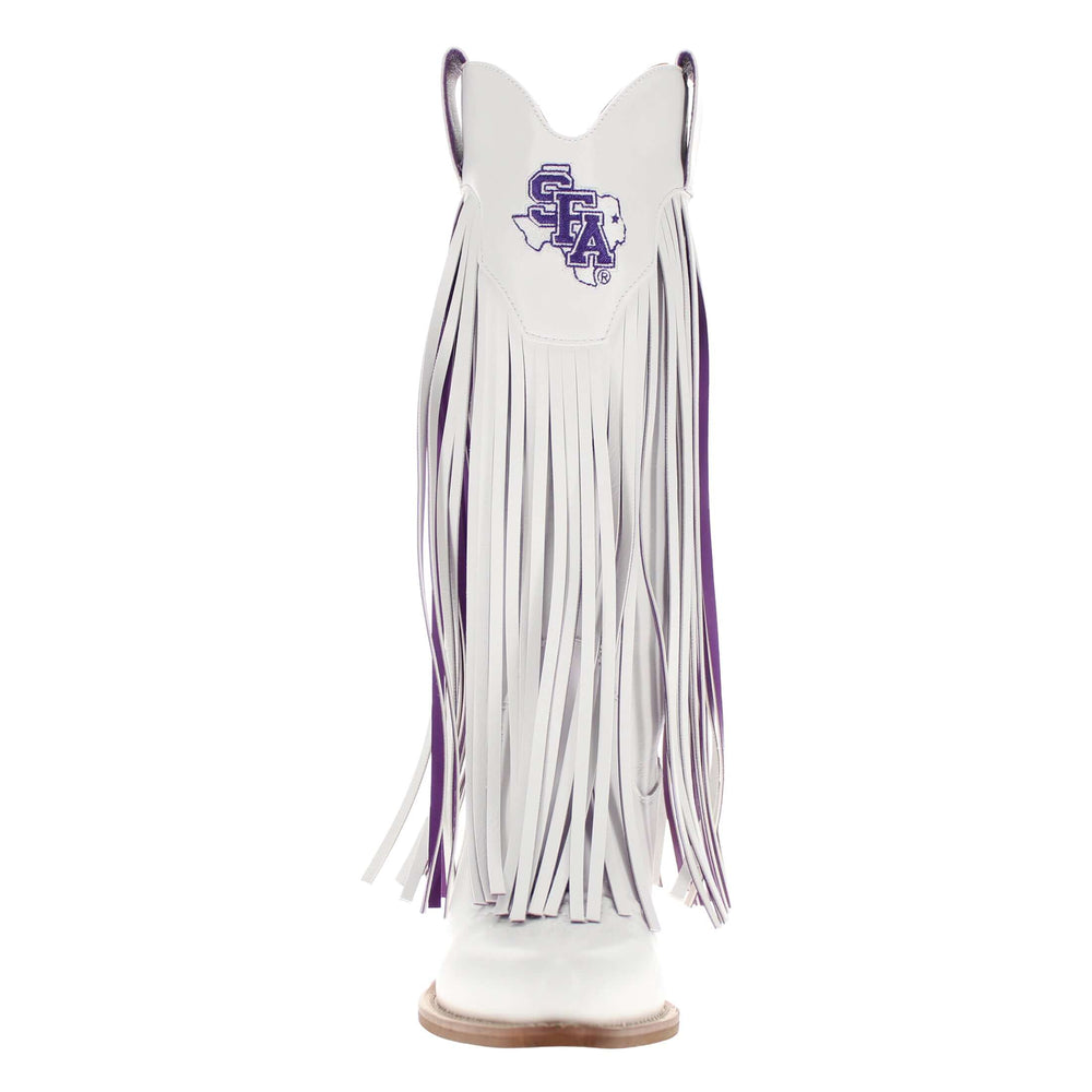 Stephen F. Austin State University Kacey White Fringe Boot by V By Vaccari