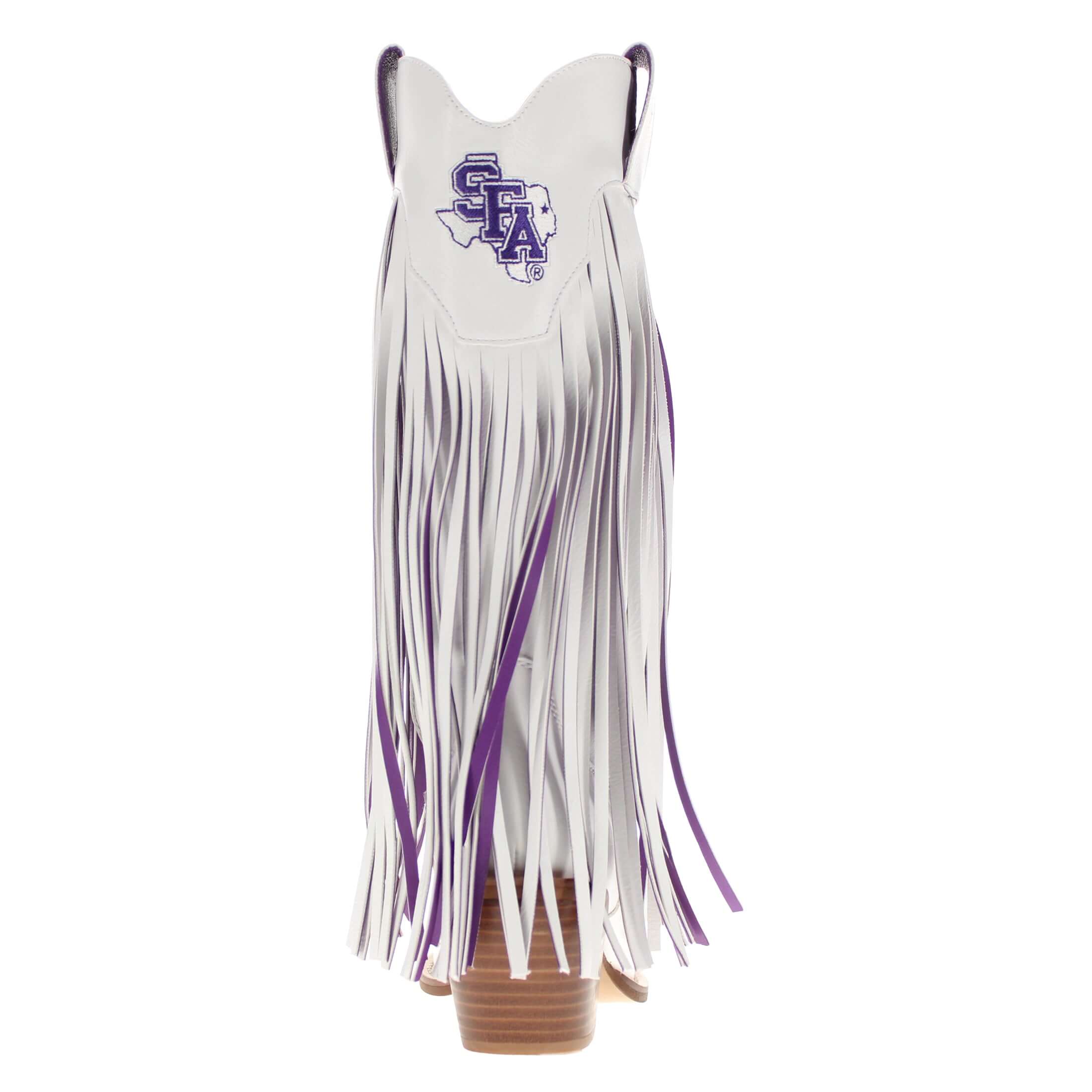 Stephen F. Austin State University Kacey White Fringe Boot by V By Vaccari