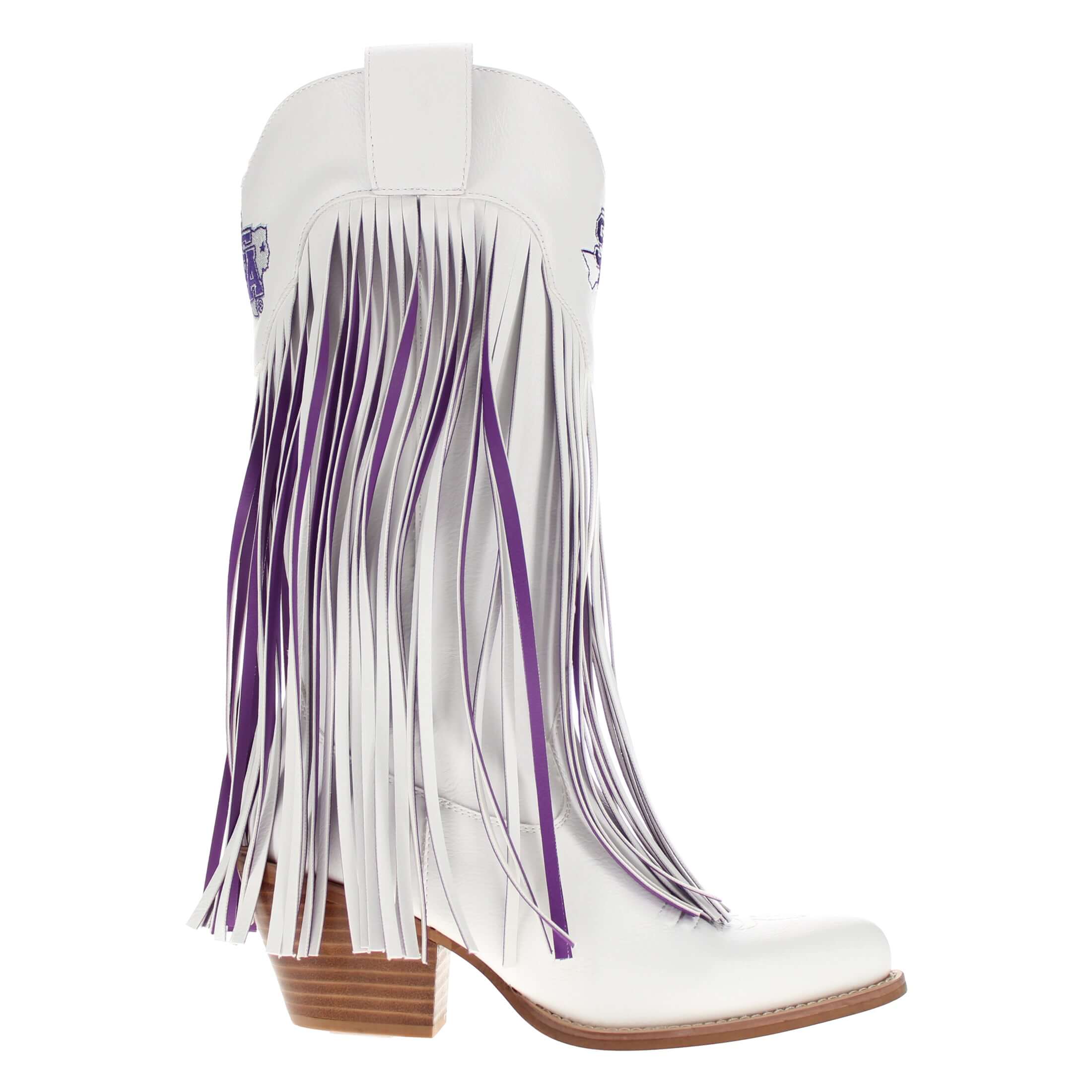 Stephen F. Austin State University Kacey White Fringe Boot by V By Vaccari