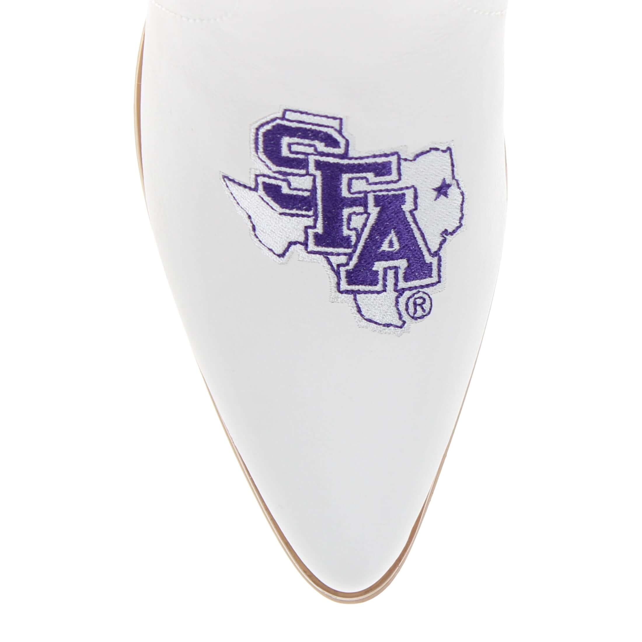 Stephen F. Austin State University Blair Tall White Boot By V By Vaccari