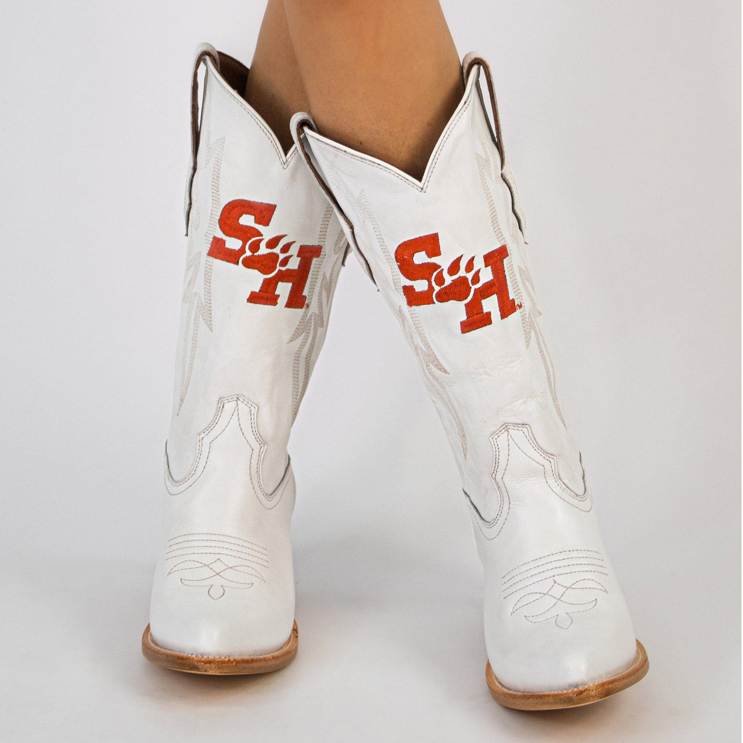 Women's Sam Houston State University White Cowgirl Boots Leighton by Vaccari University
