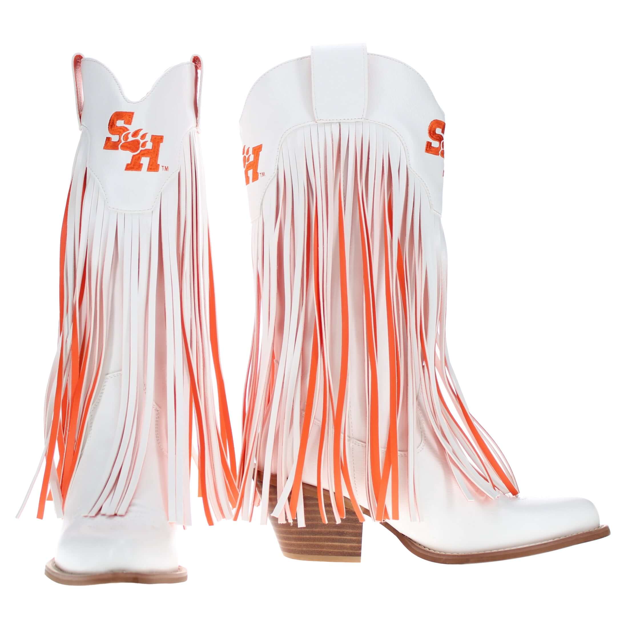 Sam Houston State University Kacey White Fringe Boot by V By Vaccari