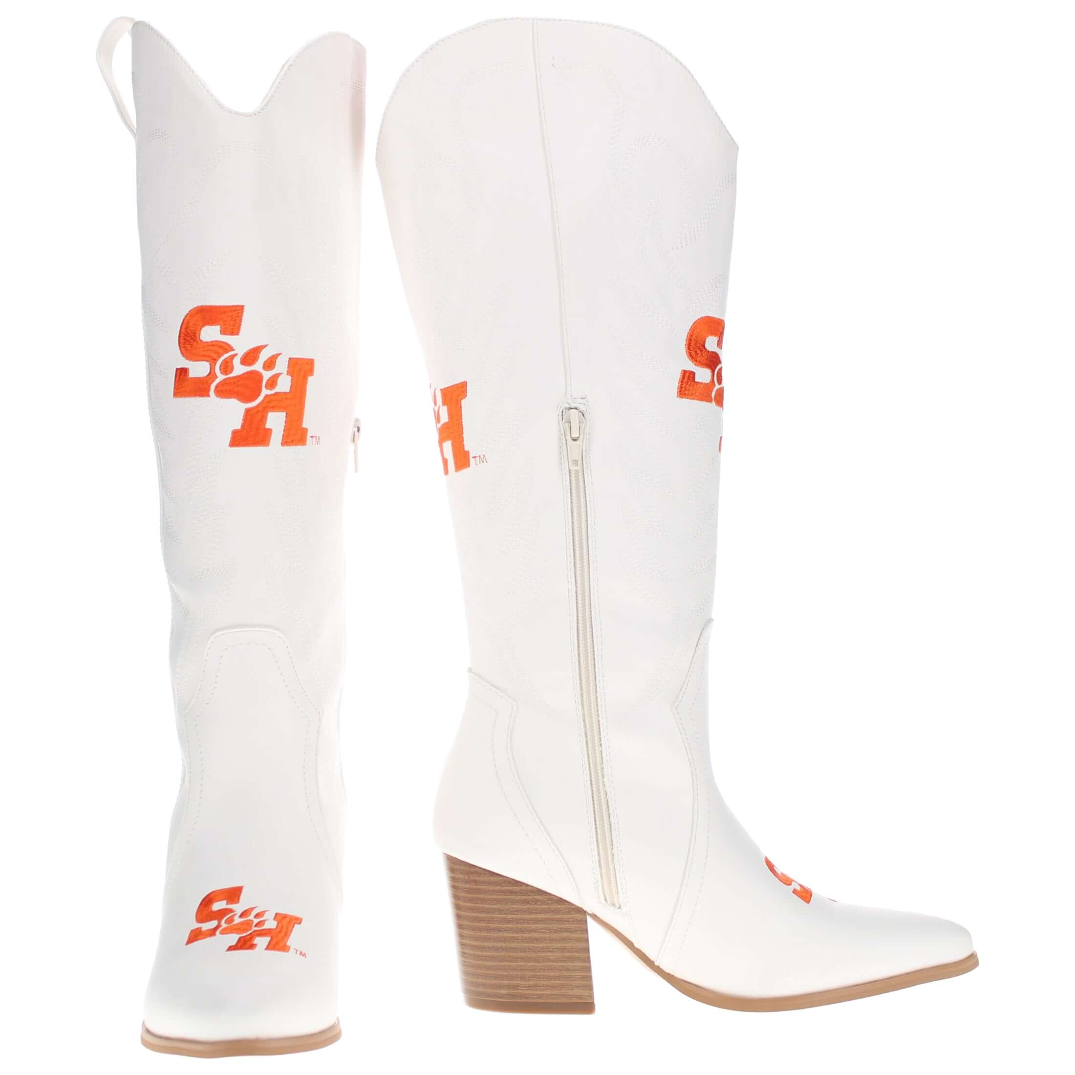 Sam Houston State University Blair Tall White Boot By V By Vaccari