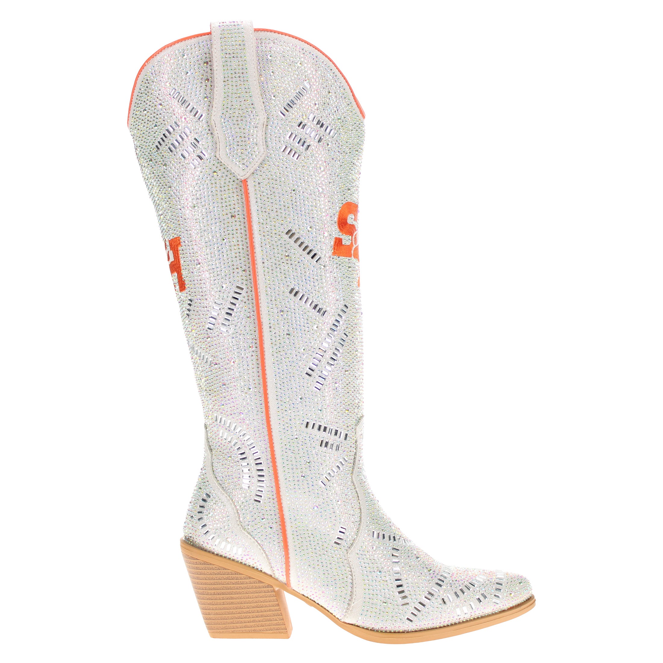 Women's Sam Houston State University Natural Tall Bling Cowgirl Boots Amber by V by Vaccari