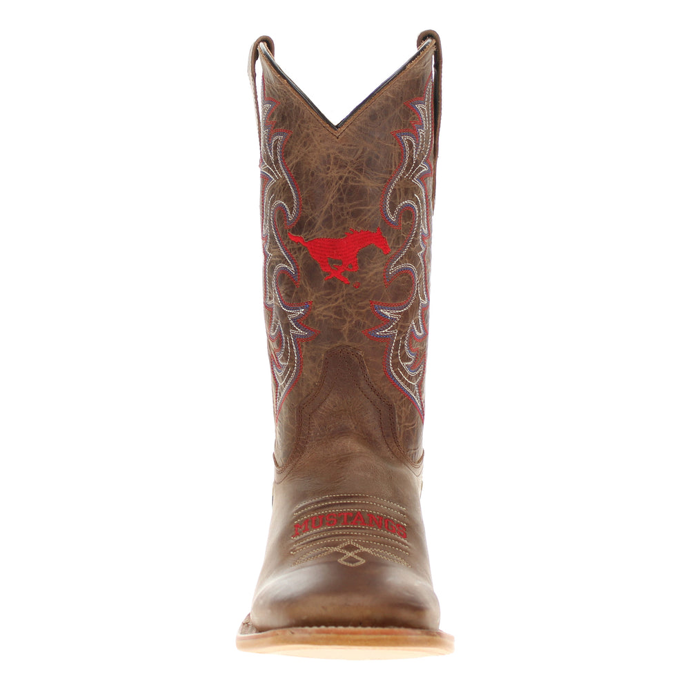 Men's Southern Methodist University Tan Sqaure Toe Cowboy Boots by Vaccari