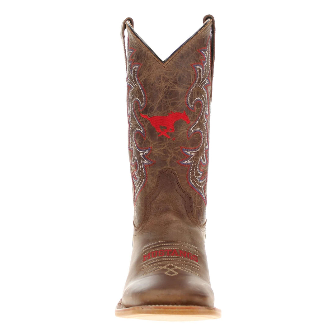Men's Southern Methodist University Tan Sqaure Toe Cowboy Boots by Vaccari