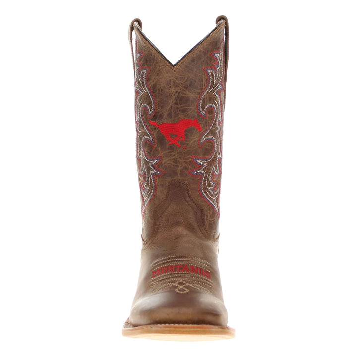 Men's Southern Methodist University Tan Sqaure Toe Cowboy Boots by Vaccari