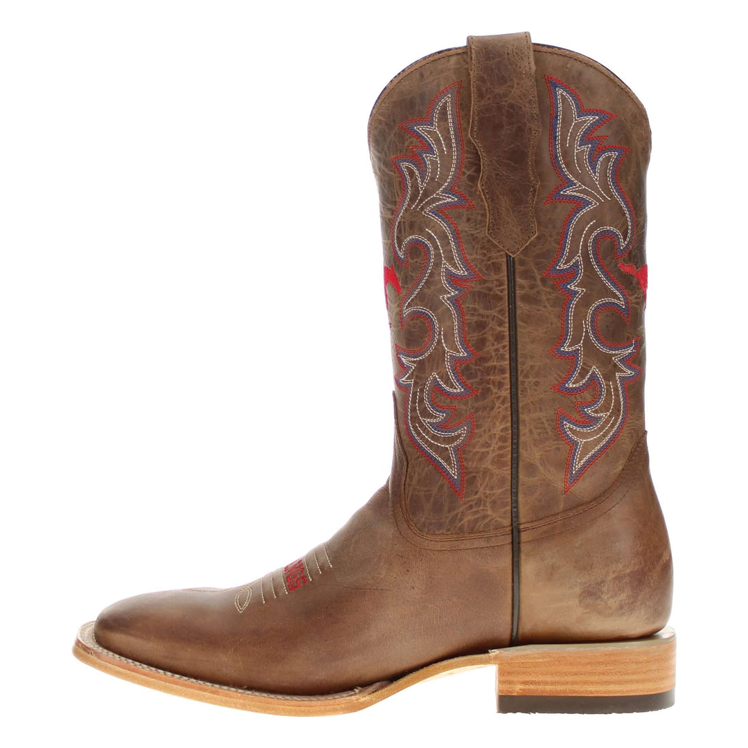 Men's Southern Methodist University Tan Sqaure Toe Cowboy Boots by Vaccari