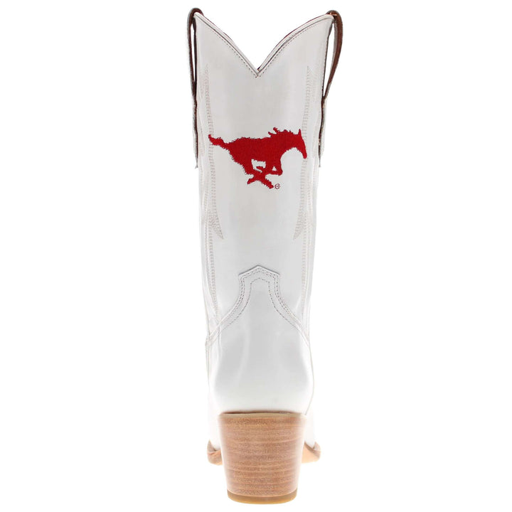 Women's SMU All White Pointed Toe Cowgirl Boots Leighton Vaccari University