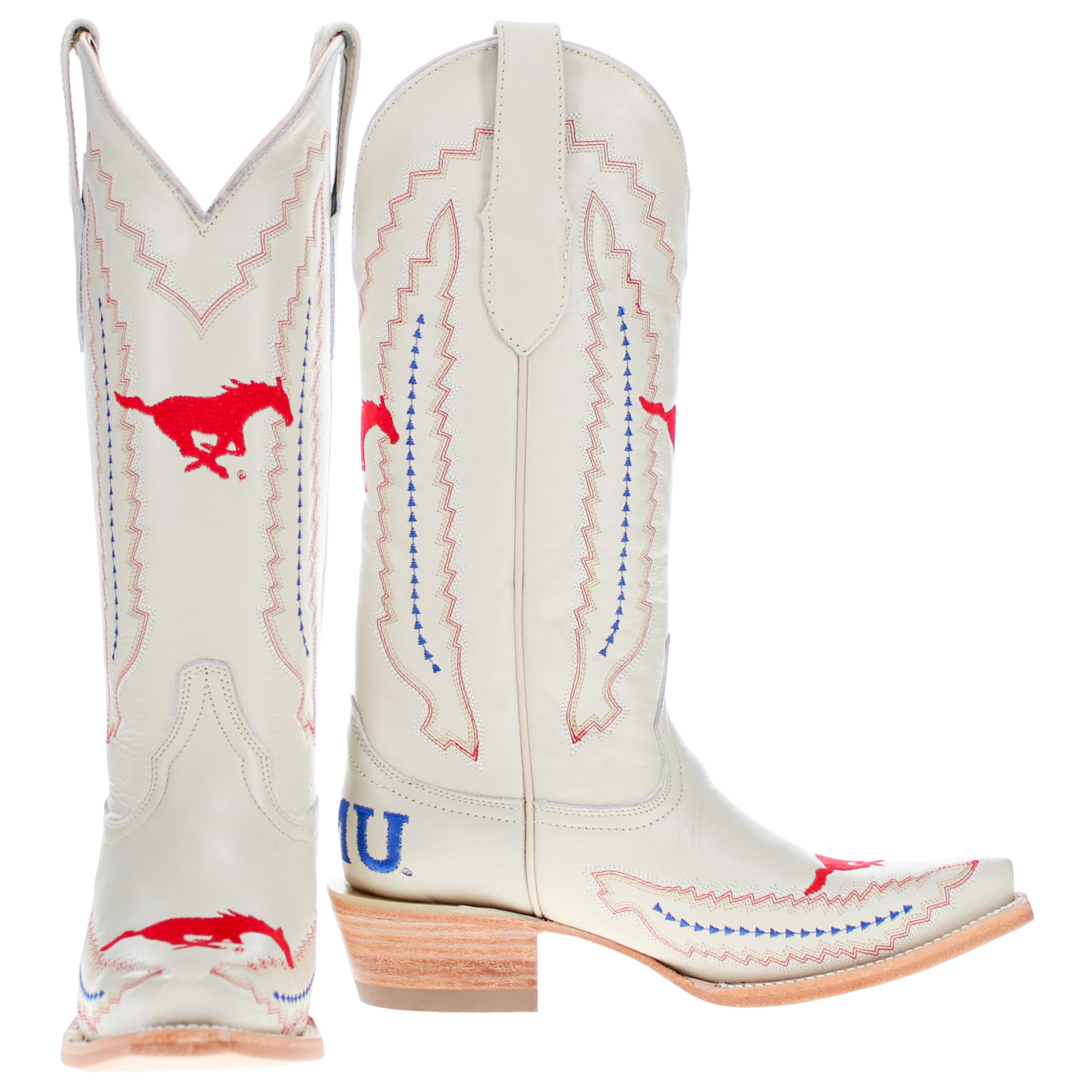 Women's SMU Bone Snip Toe Cowgirl Boots Naomi by Vaccari