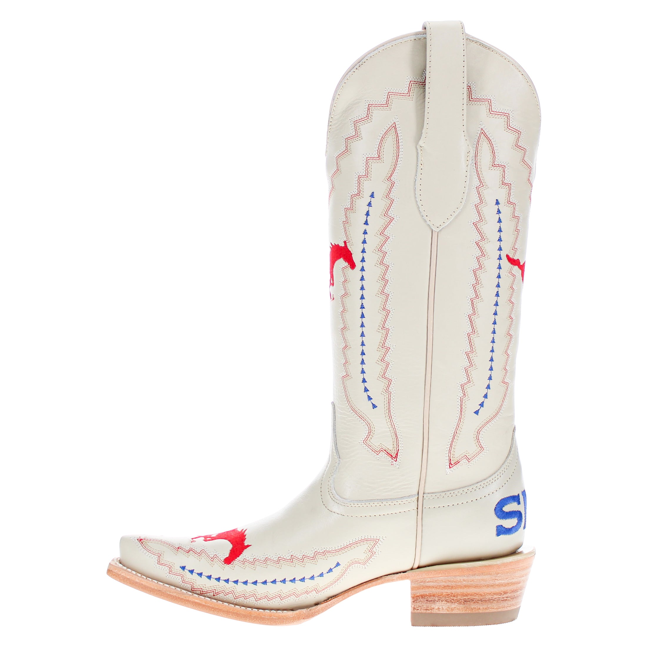 Women's SMU Bone Snip Toe Cowgirl Boots Naomi by Vaccari