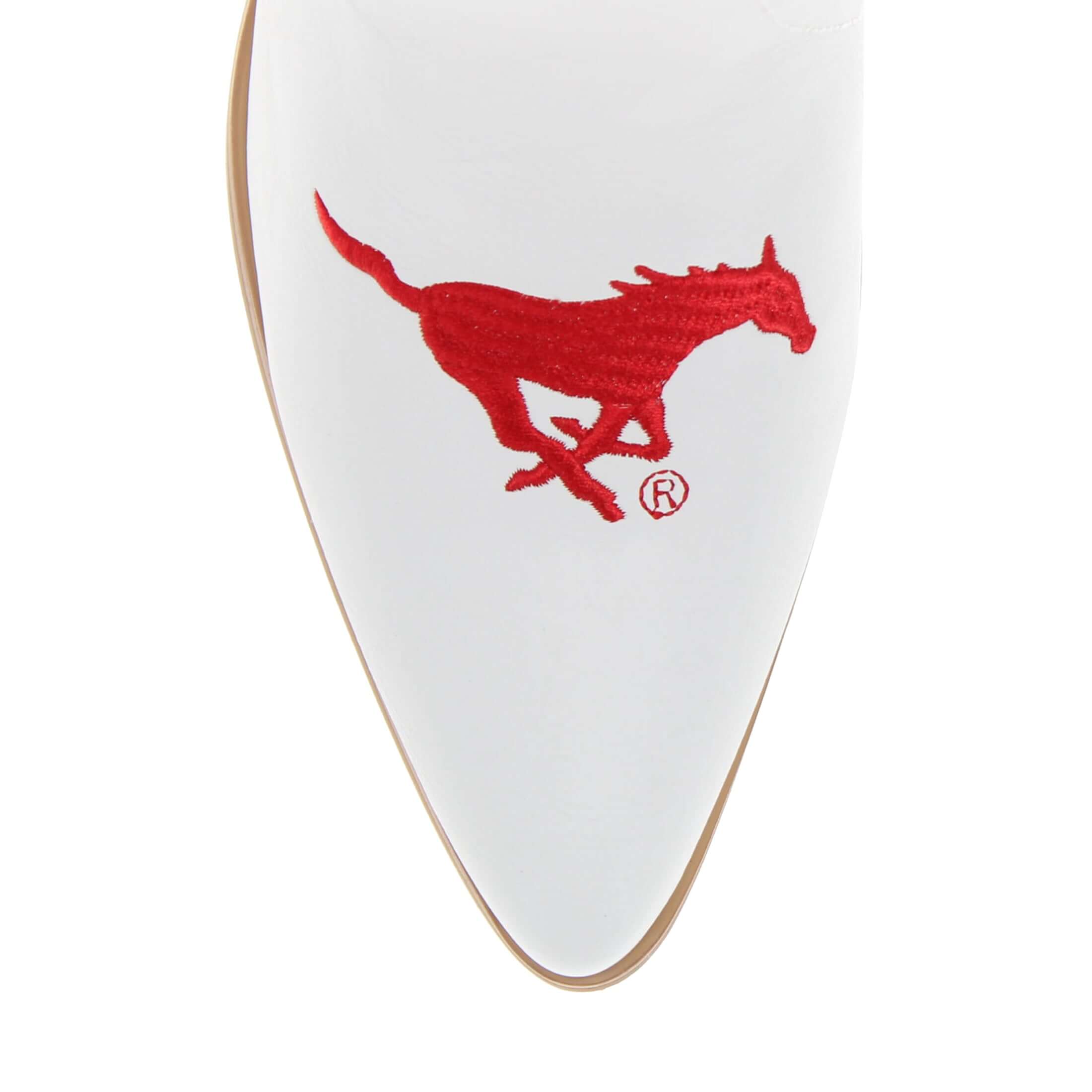 Southern Methodist University Blair Tall White Boot By V By Vaccari