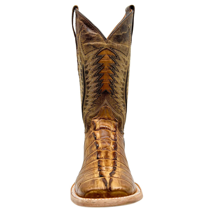 Men's Vaccari Paxton Tan American Alligator Square Toe Boots