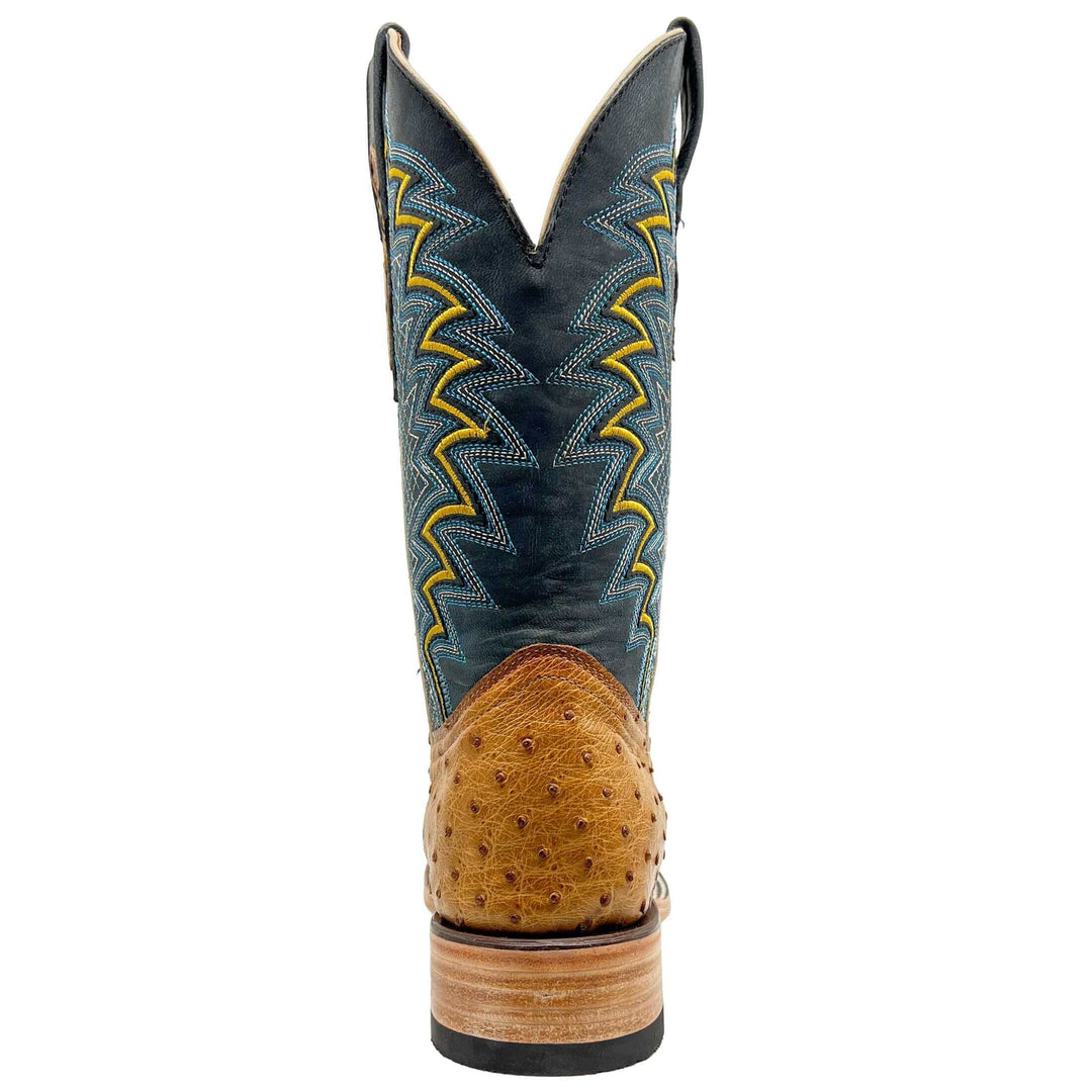 Men's Genuine Full Quill Ostrich Tan Cowboy Boots by Vaccari