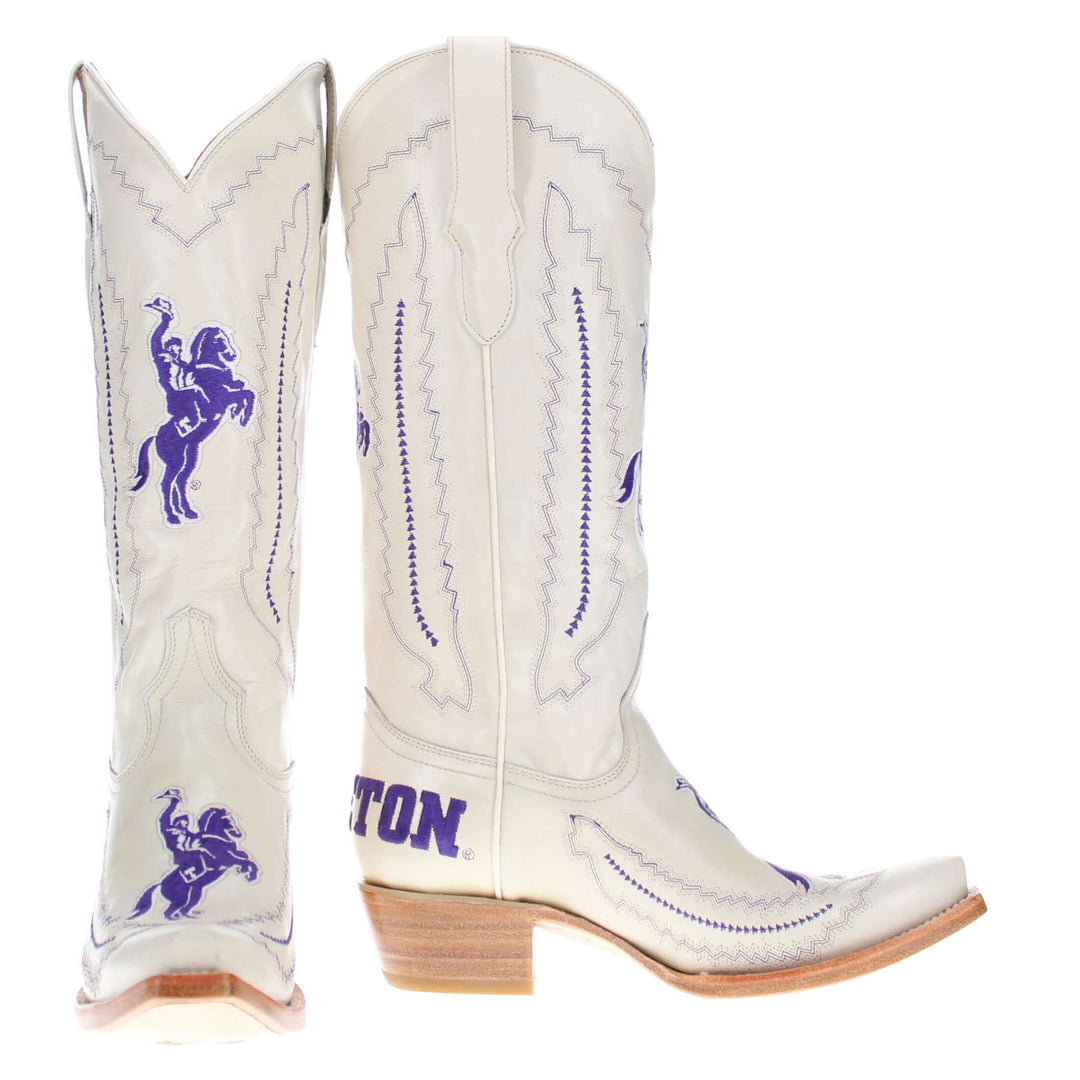 Women's Tarleton State University Bone Snip Toe Cowgirl Boots Naomi by Vaccari
