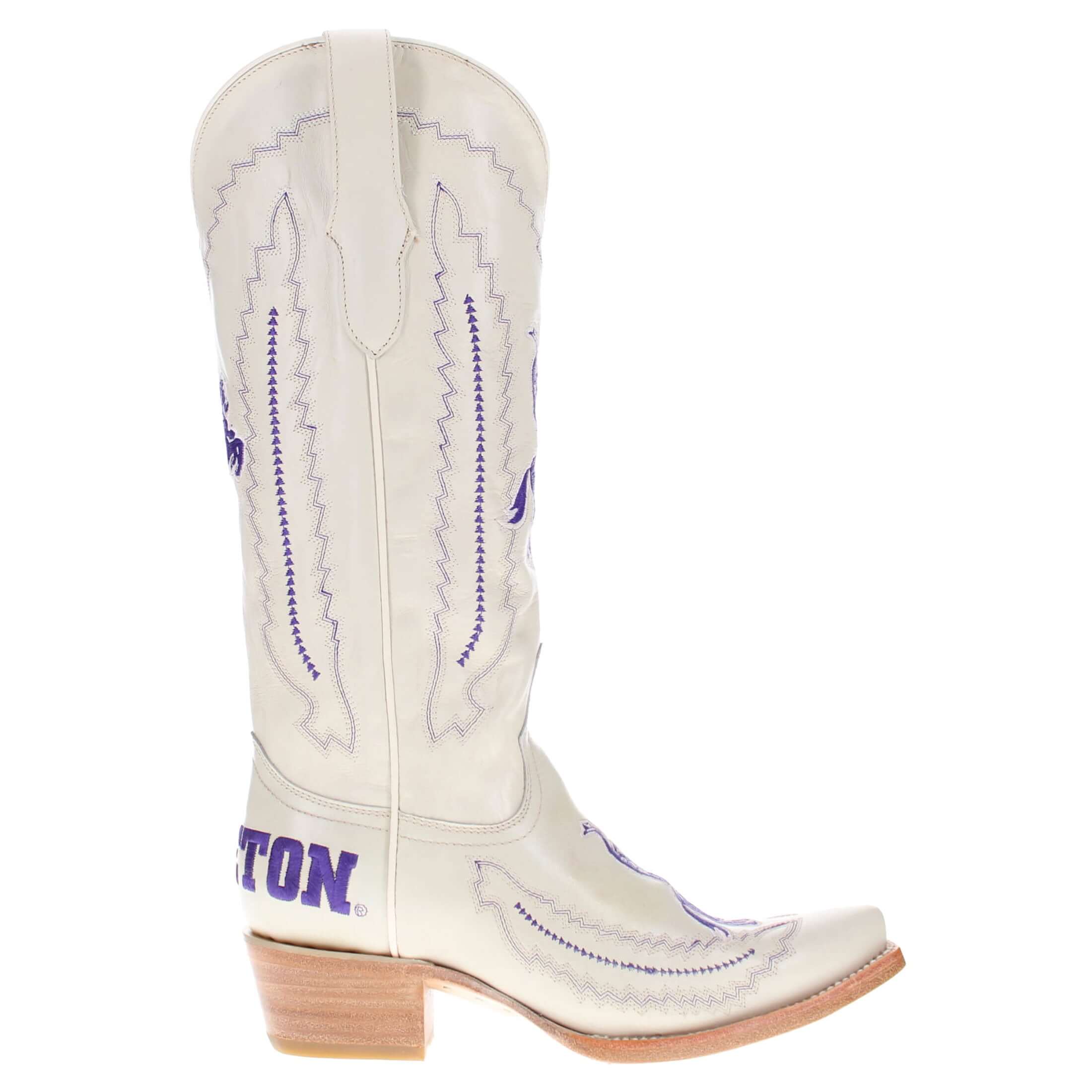Women's Tarleton State University Bone Snip Toe Cowgirl Boots Naomi by Vaccari