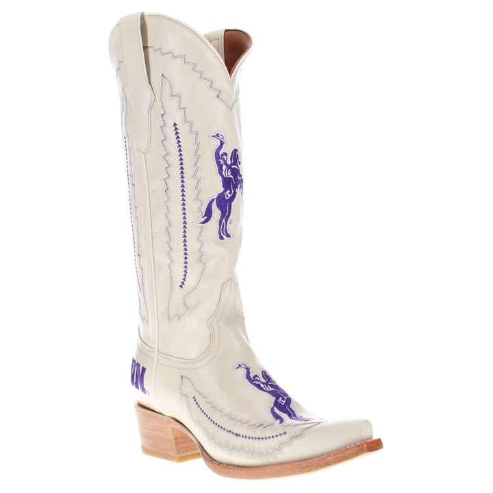 Women's Tarleton State University Bone Snip Toe Cowgirl Boots Naomi by Vaccari