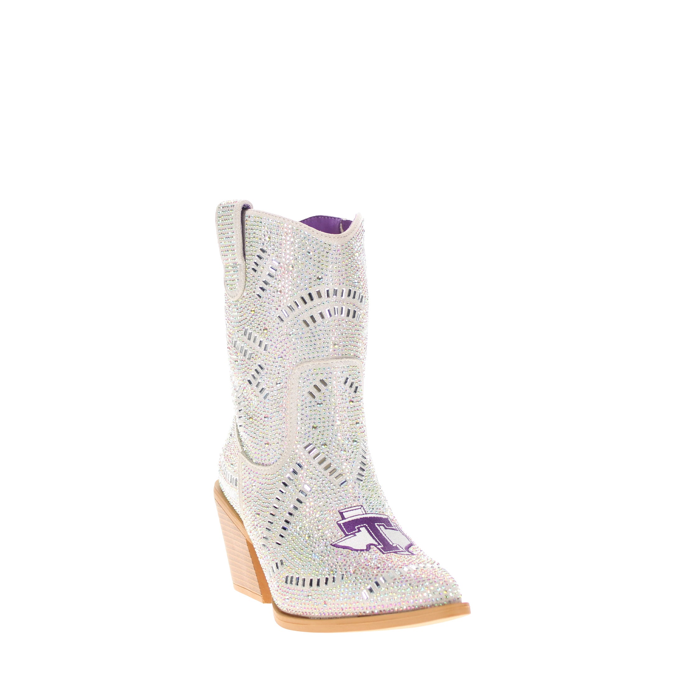Women's Tarleton State University Natural Bling Cowgirl Booties Jade by V by Vaccari