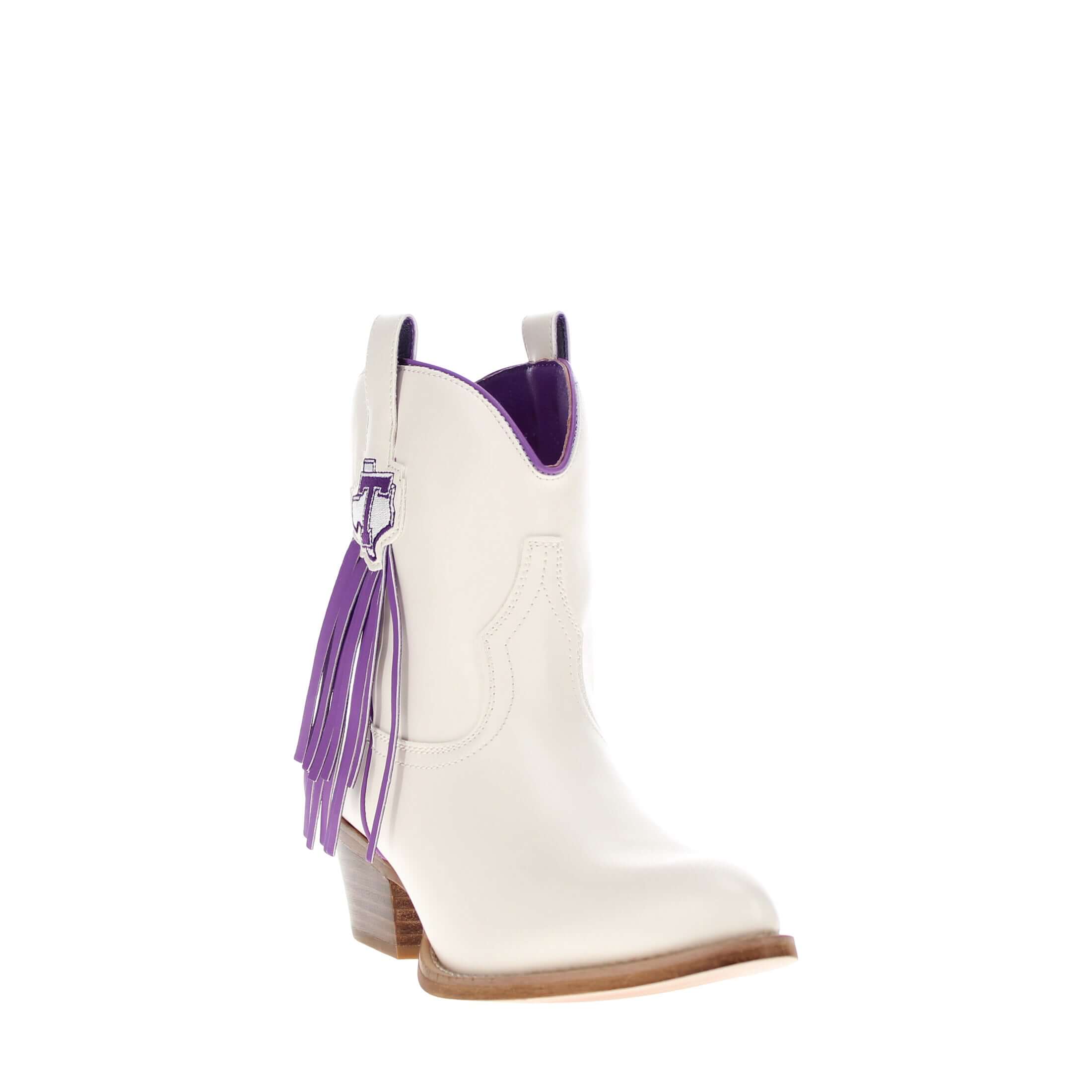 Women's Tarelton State University Bone Fringe Bootie Lucy By V By Vaccari