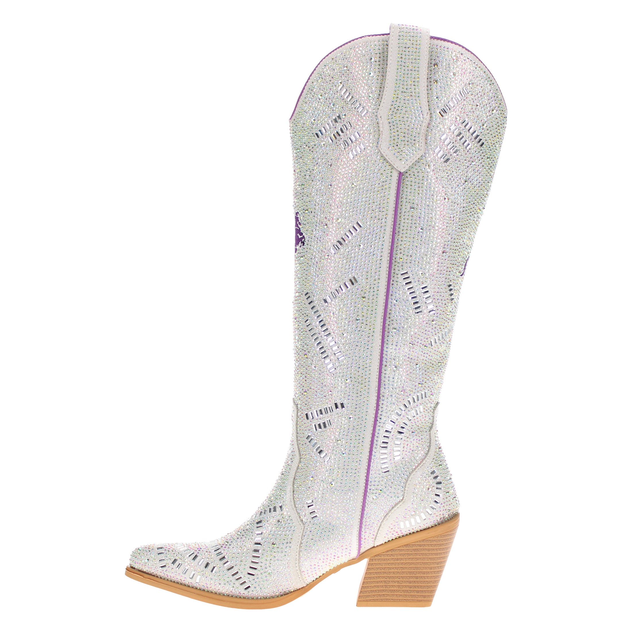 Women's Tarleton State University Natural Tall Bling Cowgirl Boots Amber by V by Vaccari