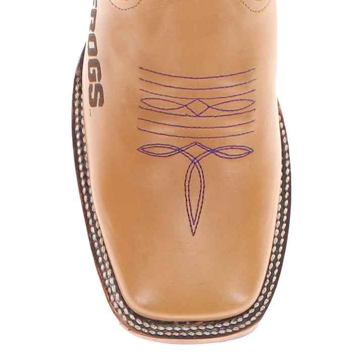 Men's Texas Christian University Horned Frogs Tan/Mocha Broad Square Cowboy Boots Weston by Vaccari