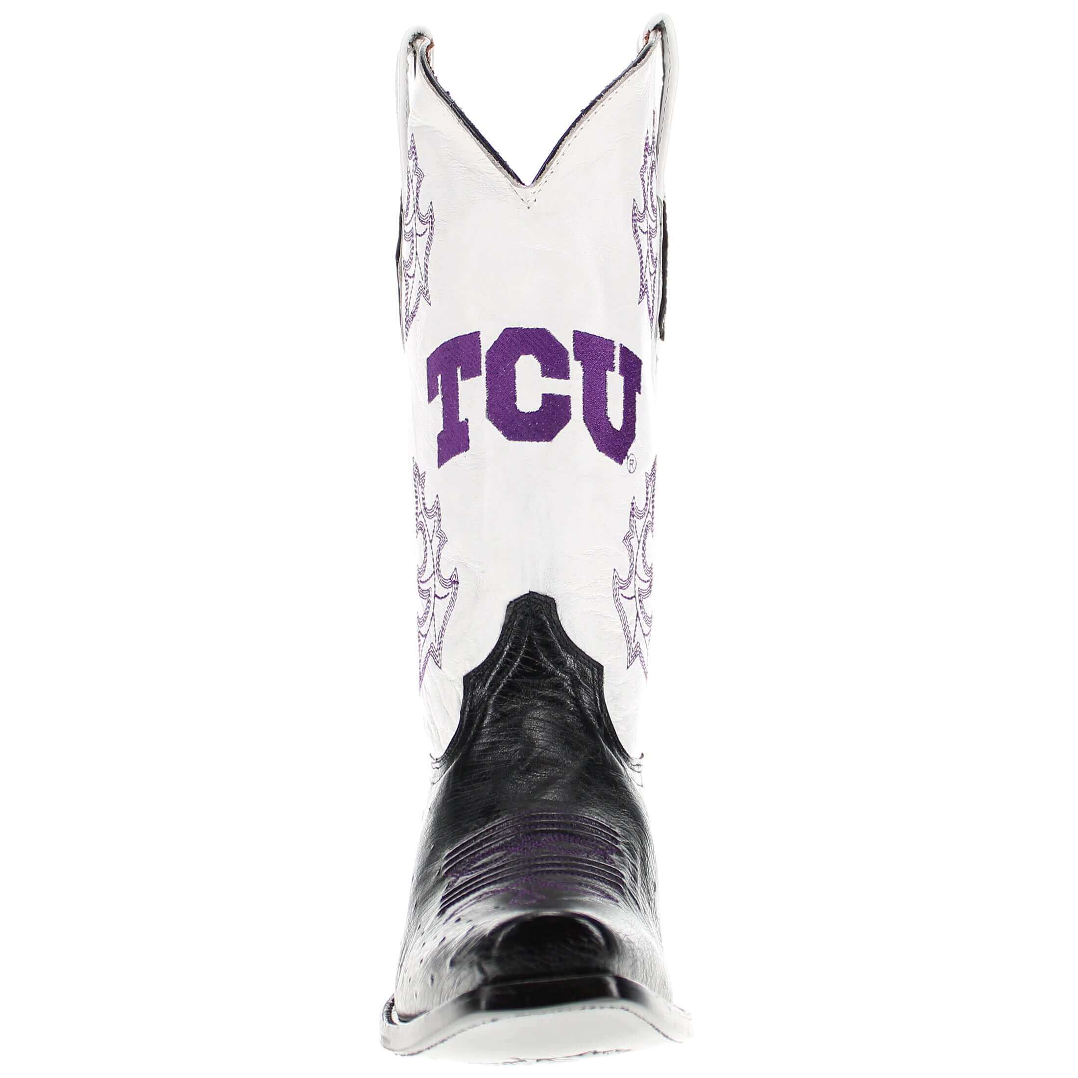 Men's Texas Christian University Black Smooth Ostrich Boots