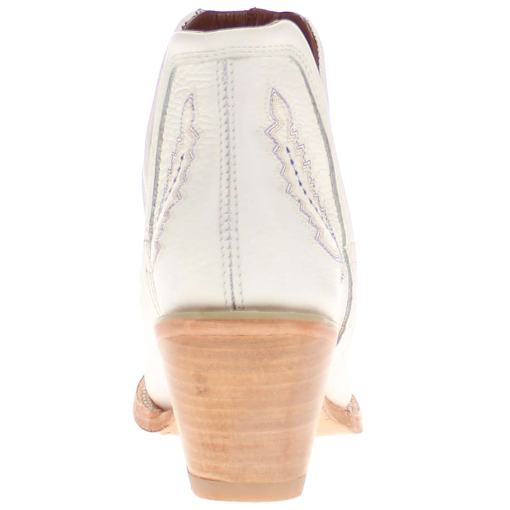 Women's Texas Christian University White Pointed Toe Booties by Vaccari