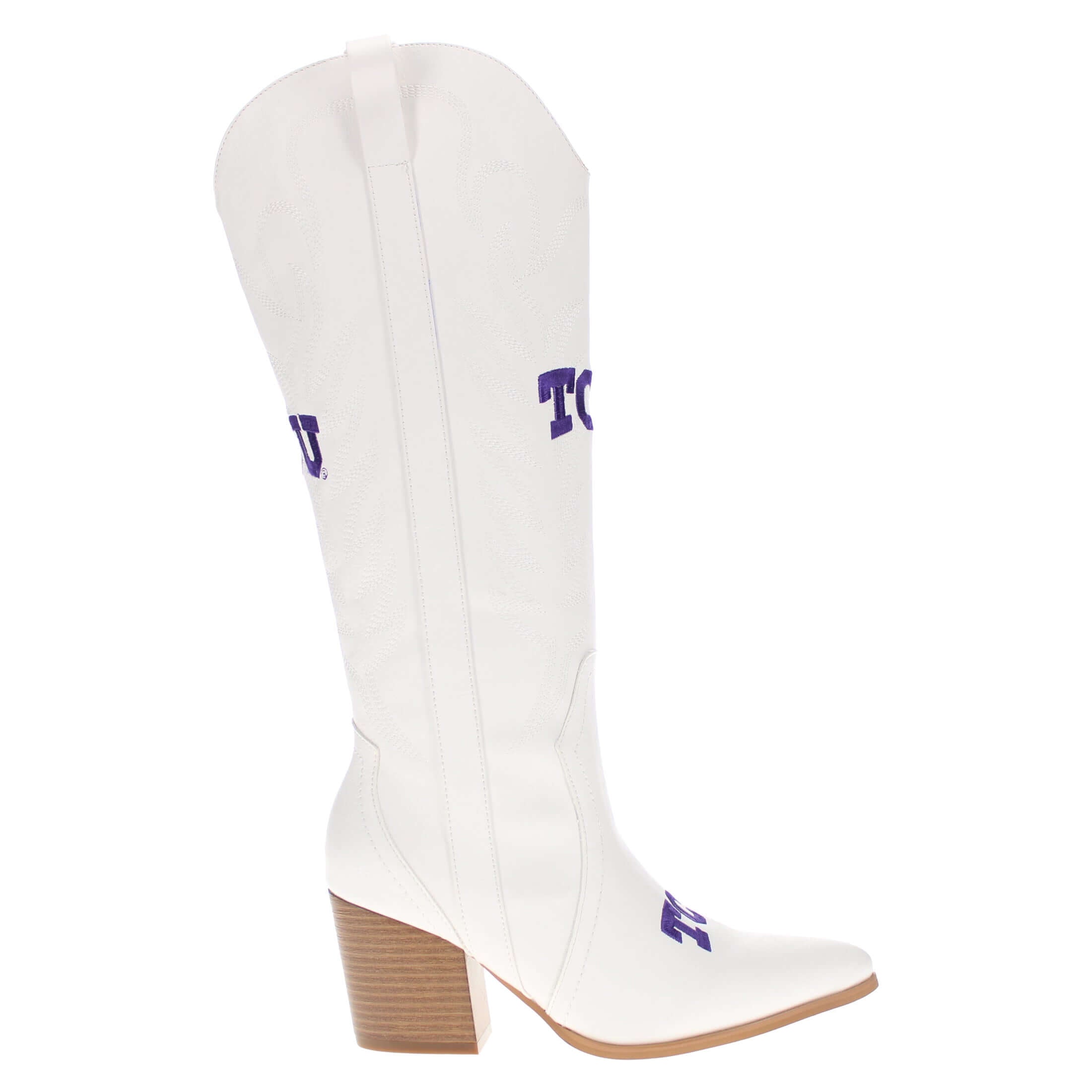 Texas Christian University Blair Tall White Boot By V By Vaccari