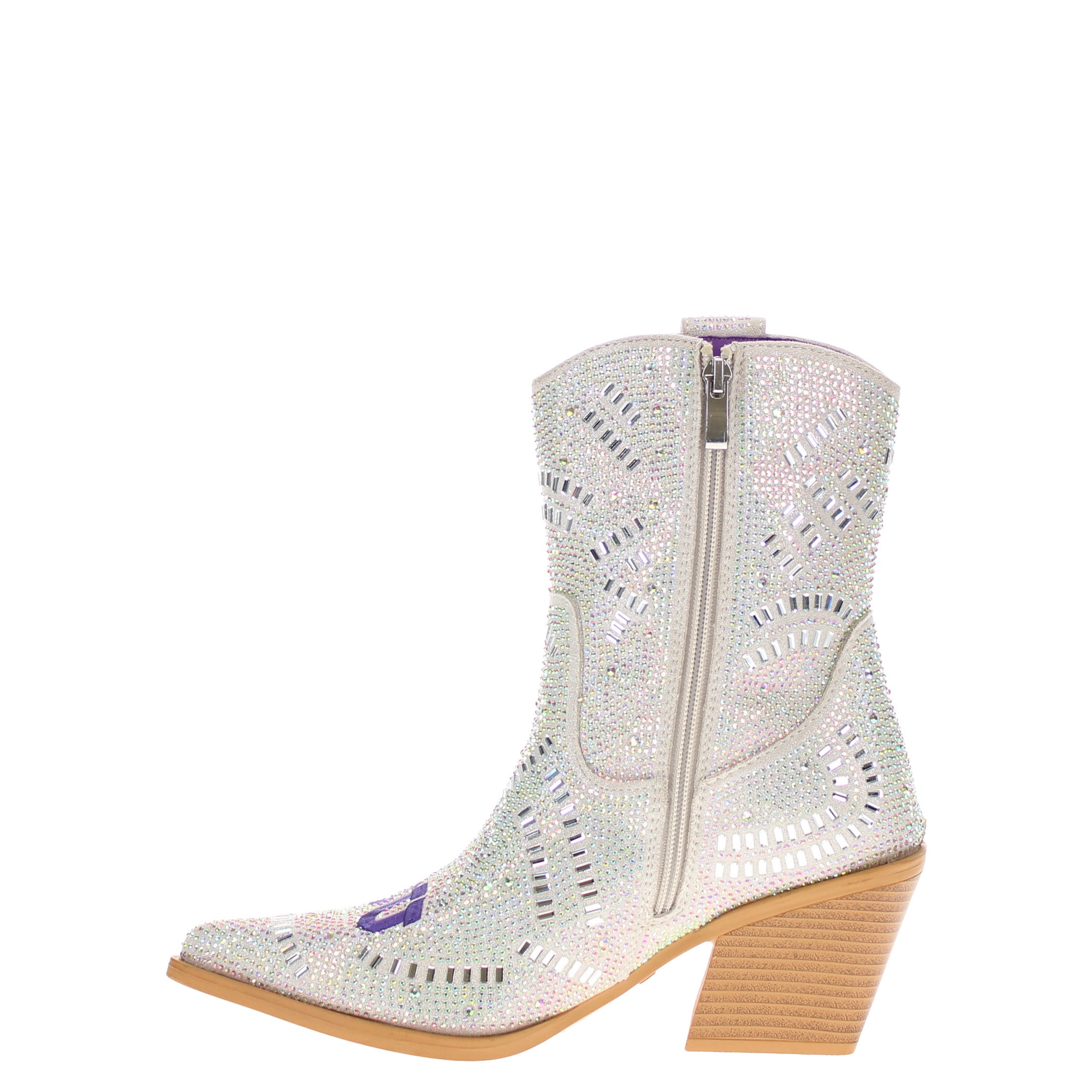 Women's TCU Natural Bling Cowgirl Booties Jade by V by Vaccari