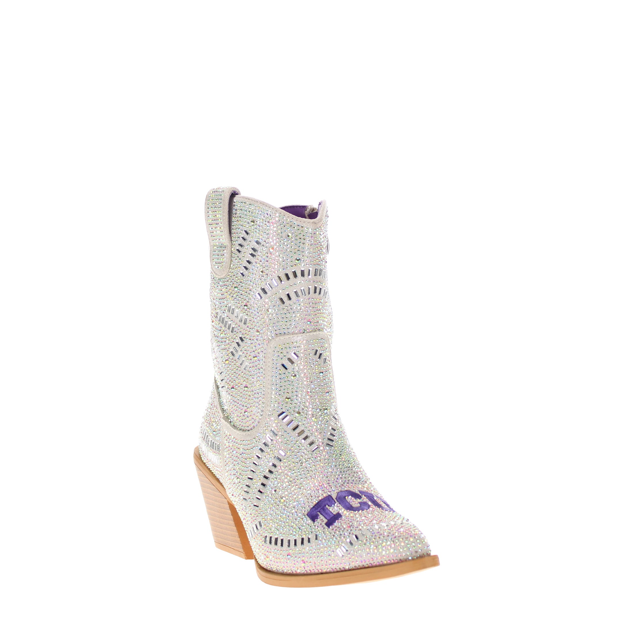 Women's TCU Natural Bling Cowgirl Booties Jade by V by Vaccari