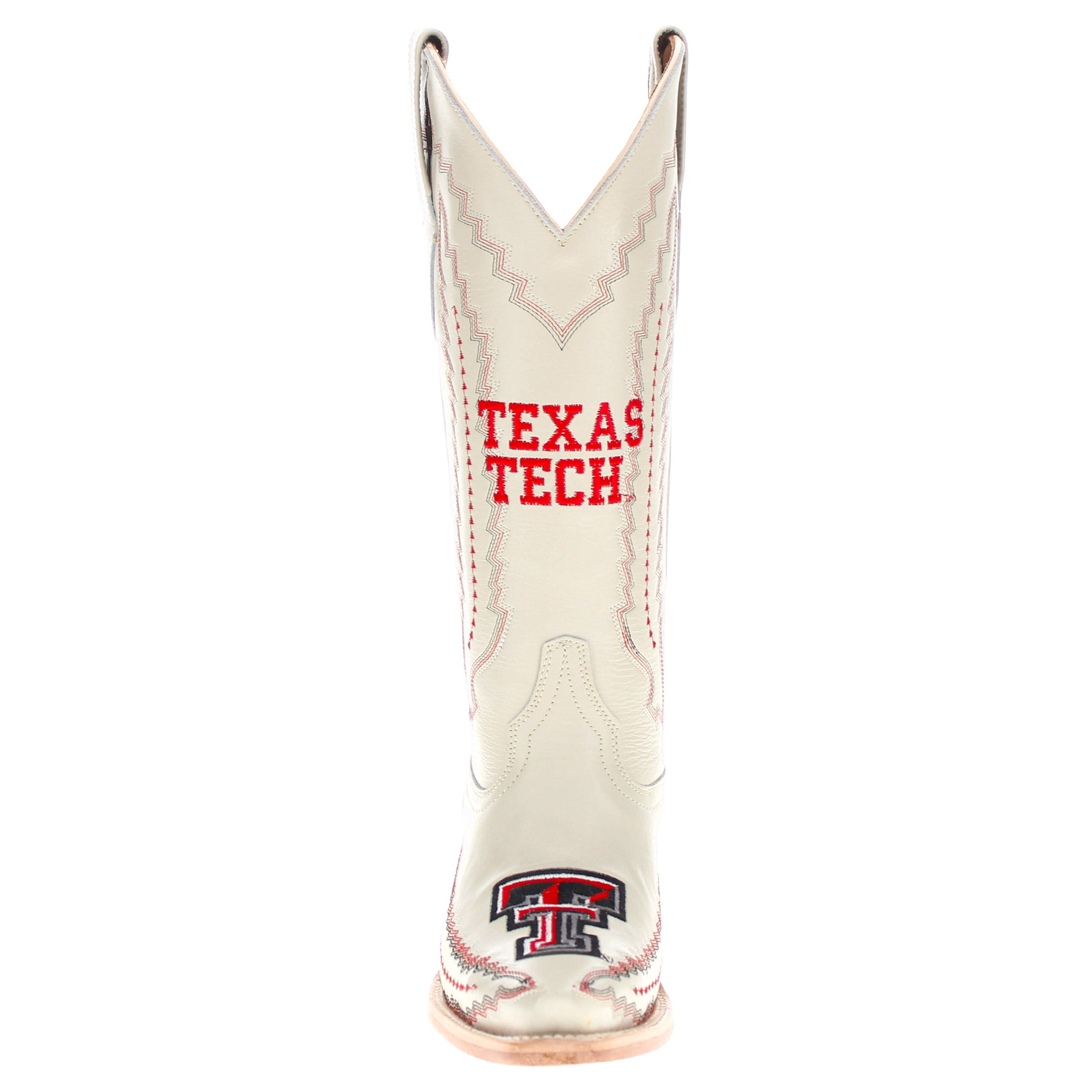 Women's Texas Tech Red Raiders Bone Leather Cowgirl Snip Toe Boots by Vaccari