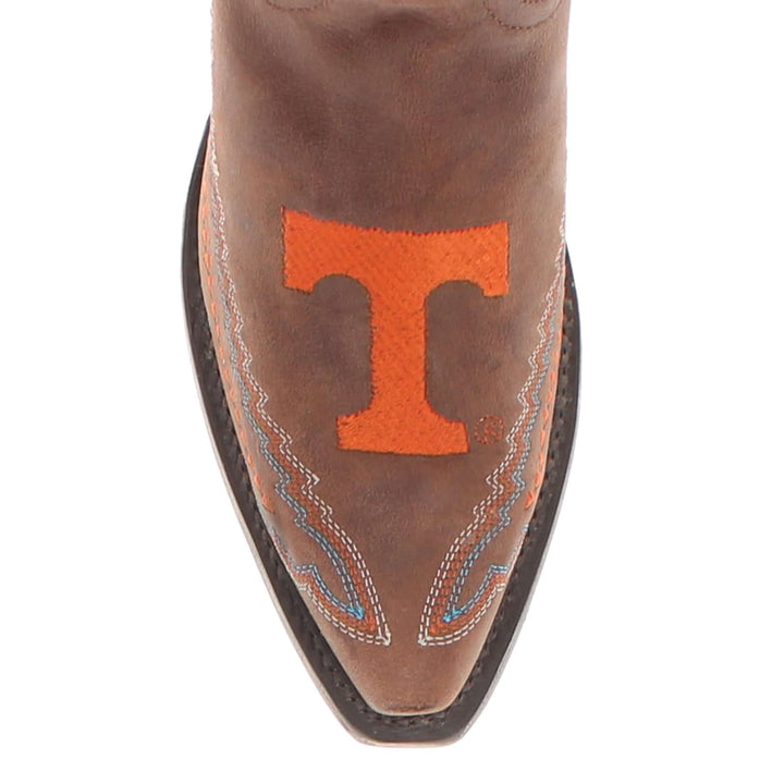 Women's Universtiy of Tennessee Volunteers Cowgirl Boots | Brown Snip Toe Boots | Officially Licensed | Naomi