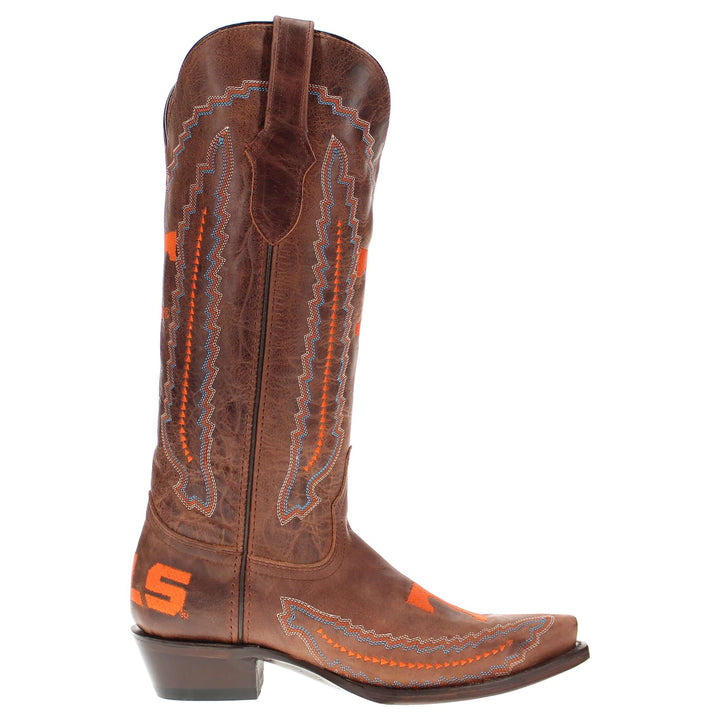 Women's Universtiy of Tennessee Volunteers Cowgirl Boots | Brown Snip Toe Boots | Officially Licensed | Naomi