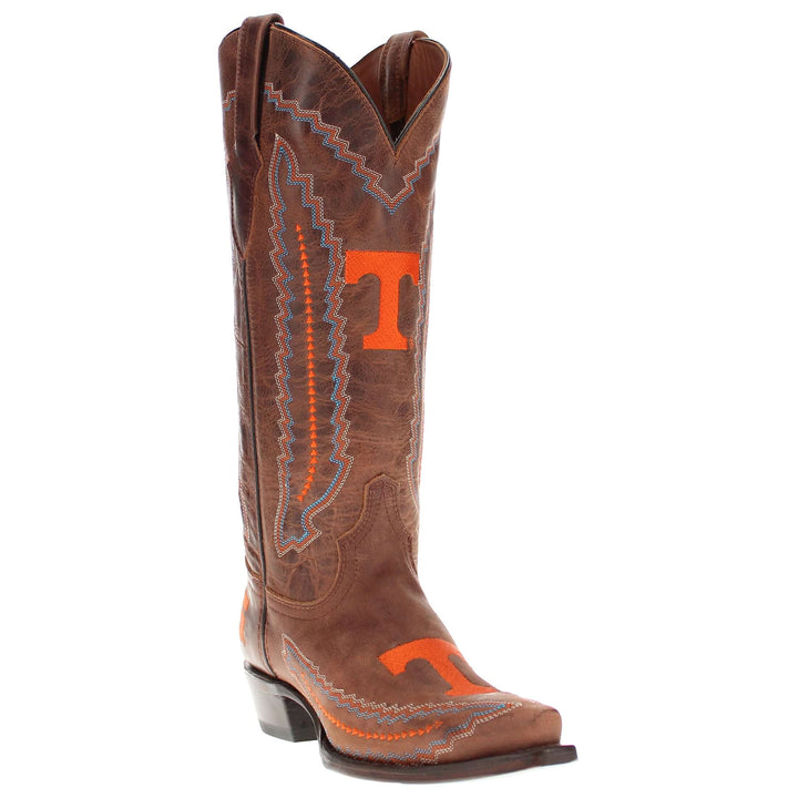 Women's Universtiy of Tennessee Volunteers Cowgirl Boots | Brown Snip Toe Boots | Officially Licensed | Naomi