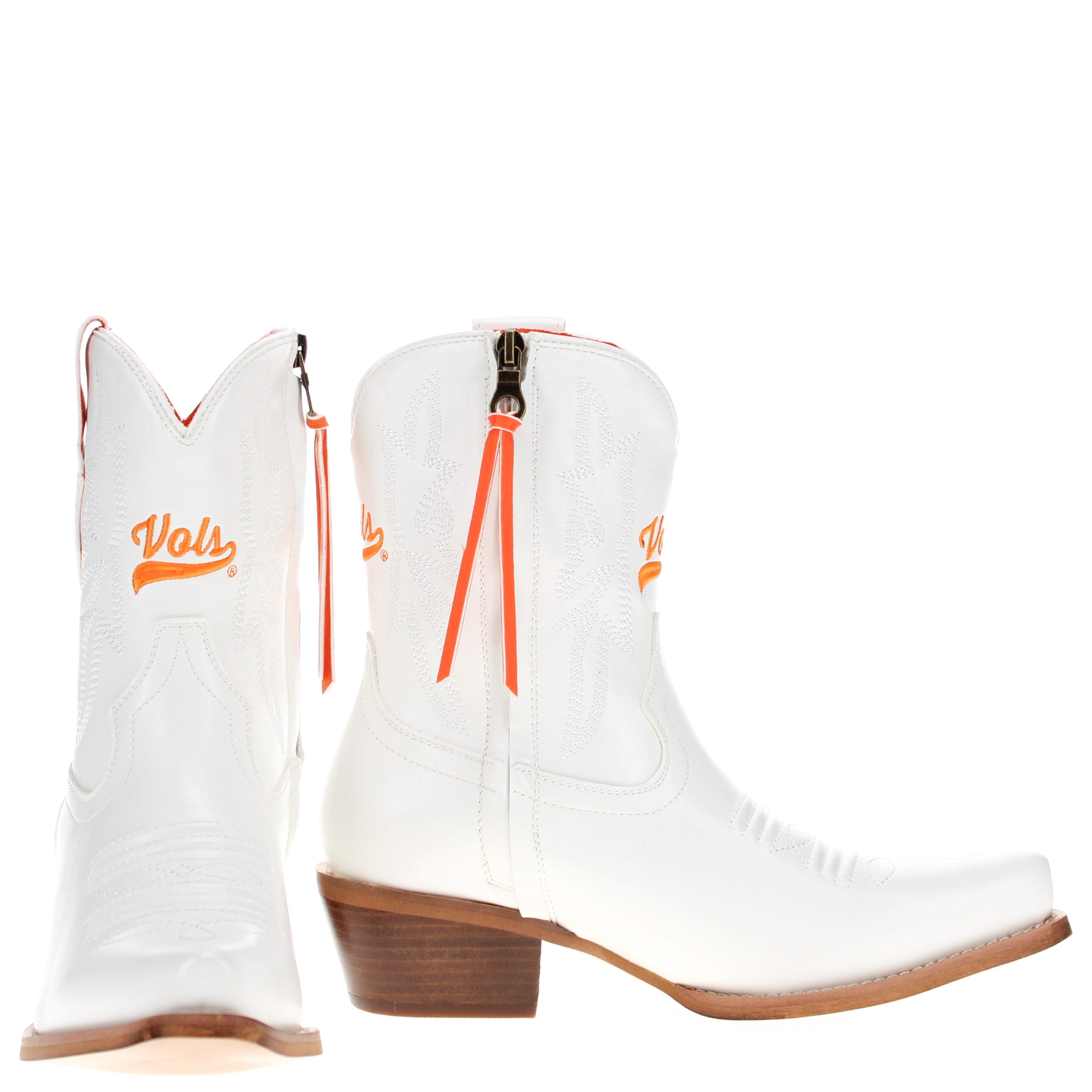 Women's University of Tennessee White Cowgirl Boots with Color Tassel Lynn by V by Vaccari