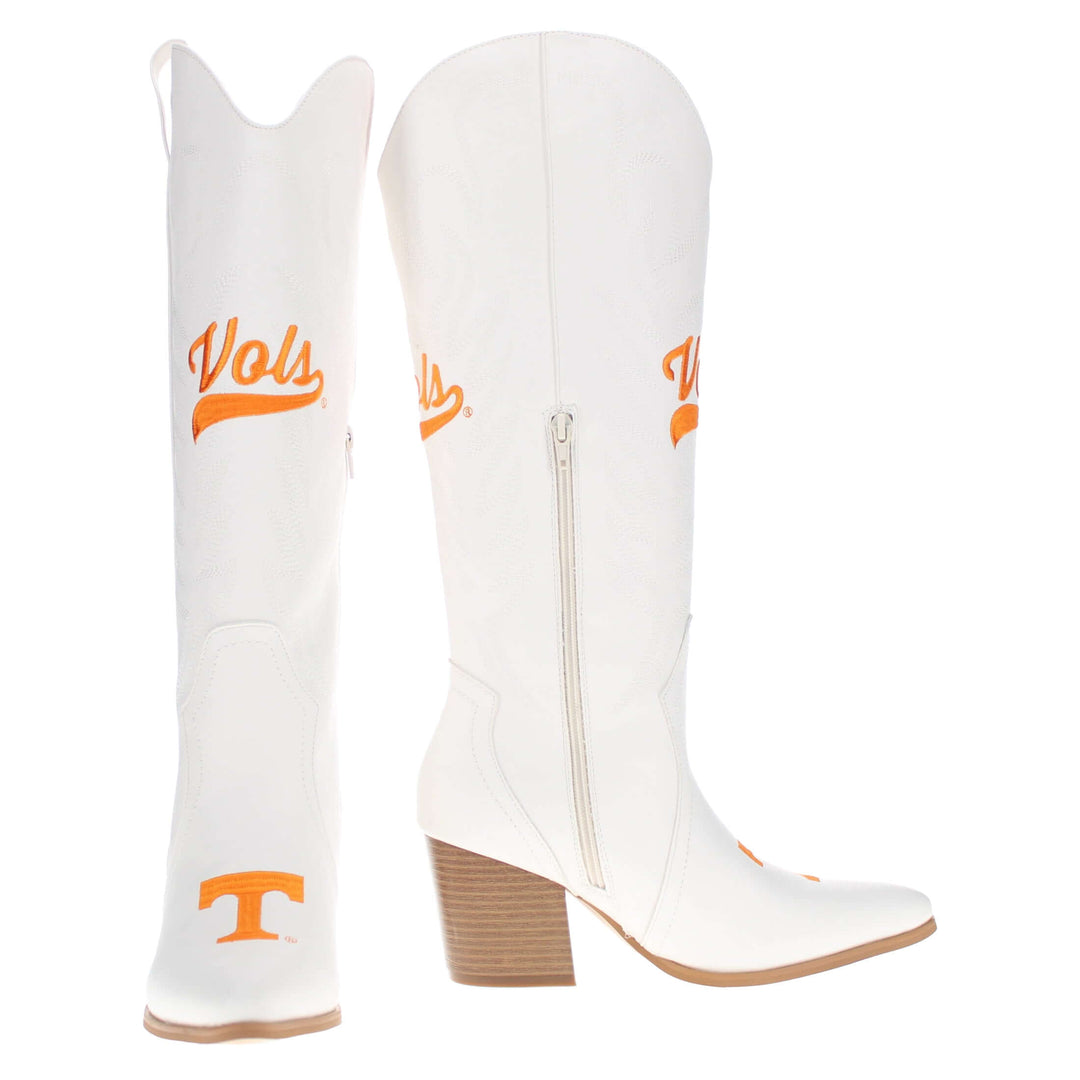 University of Tennessee Blair Tall White Boot By V By Vaccari