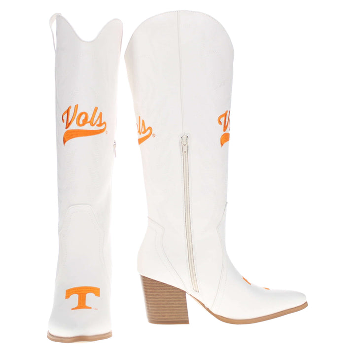 University of Tennessee Blair Tall White Boot By V By Vaccari