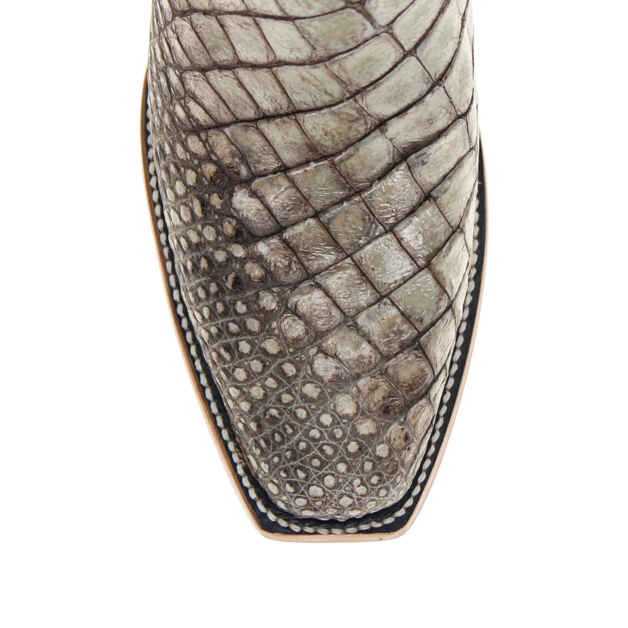 Men's Natural Angle Cut American Alligator Belly JW Toe Cowboy Boots by Vaccari