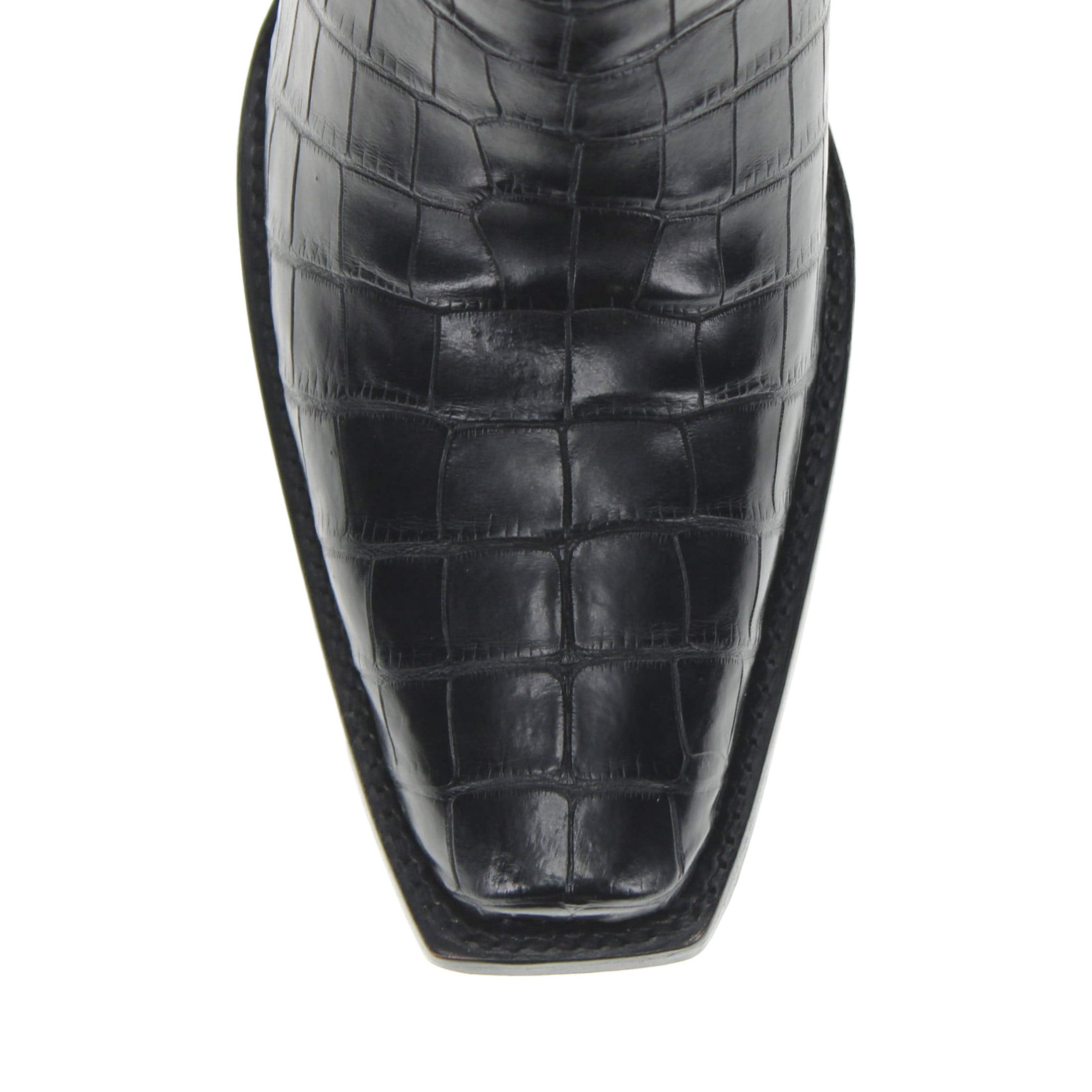 Men's American Alligator Belly Black JW Toe Cowboy Boots Travis by Vaccari