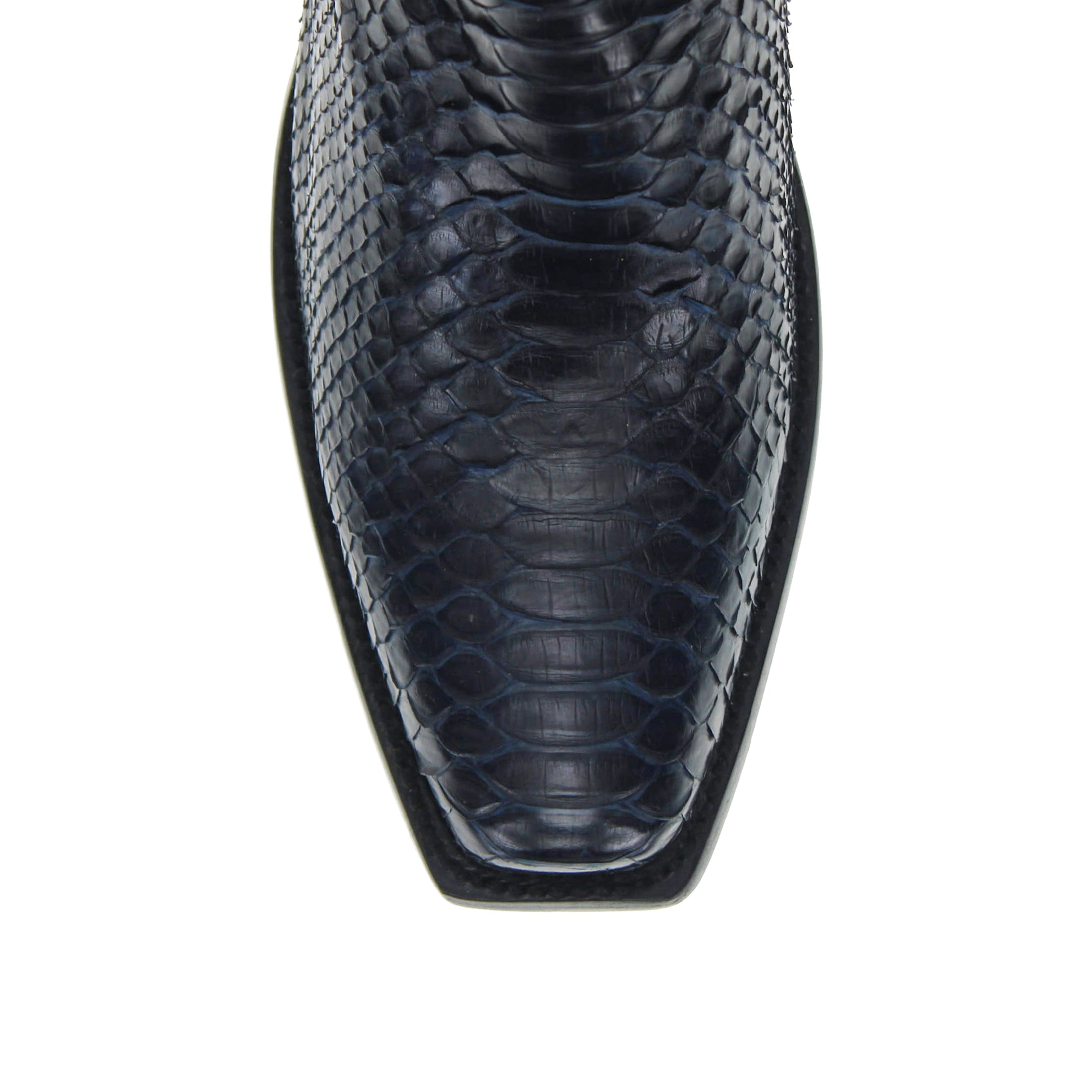 Men's Navy Blue Python JW Toe Cowboy Boots by Vaccari