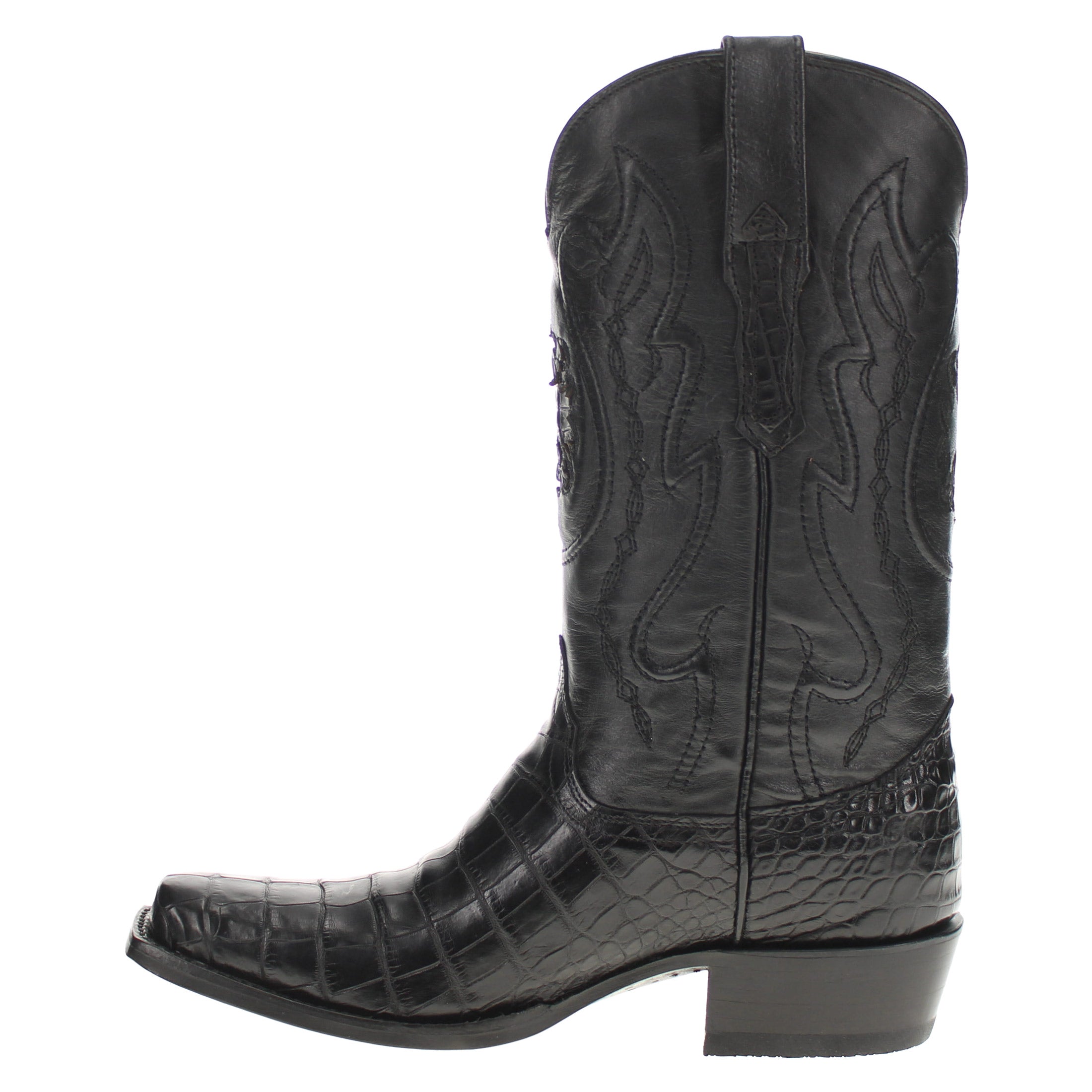 Men's American Alligator Belly Black JW Toe Cowboy Boots Travis by Vaccari