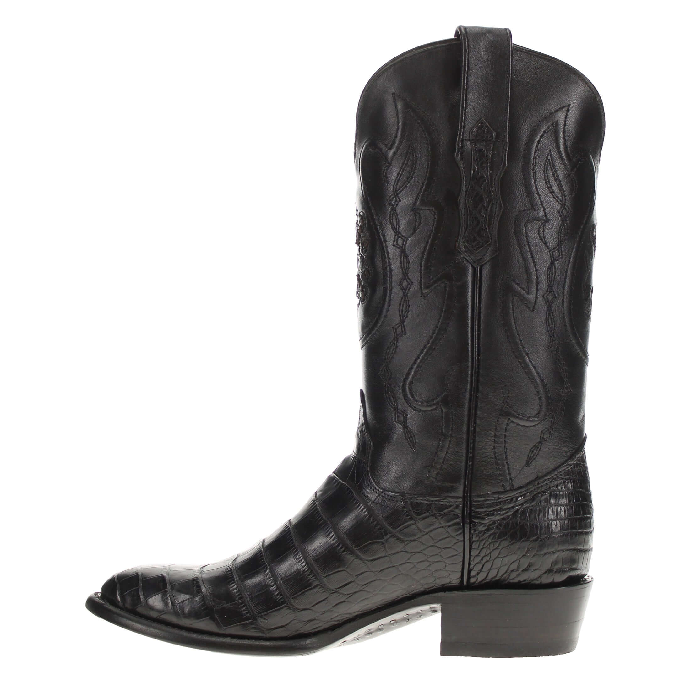Men's Black American Alligator Belly Cowboy Boot | Vaccari