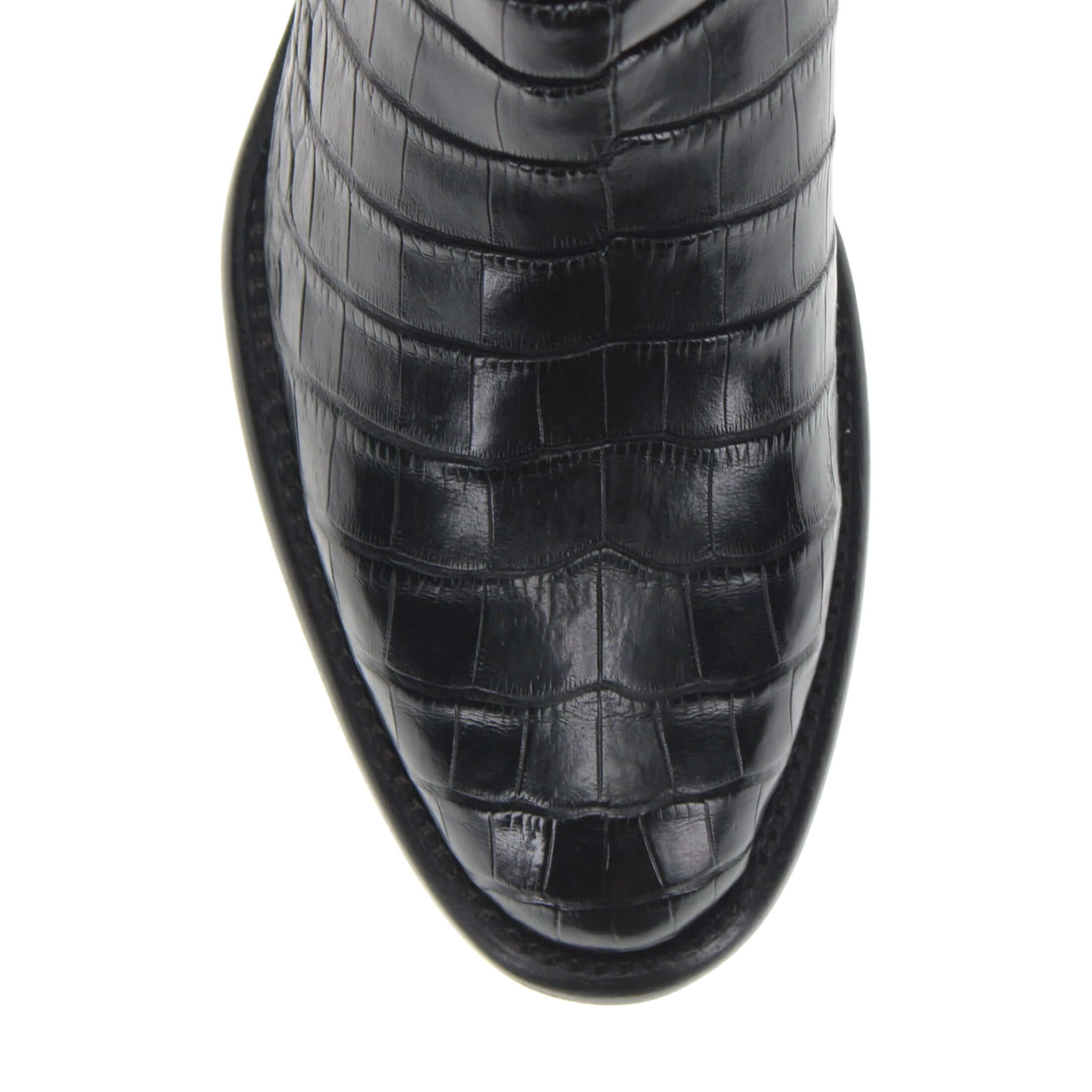 Men's Black American Alligator Belly Cowboy Boots Travis by Vaccari Core