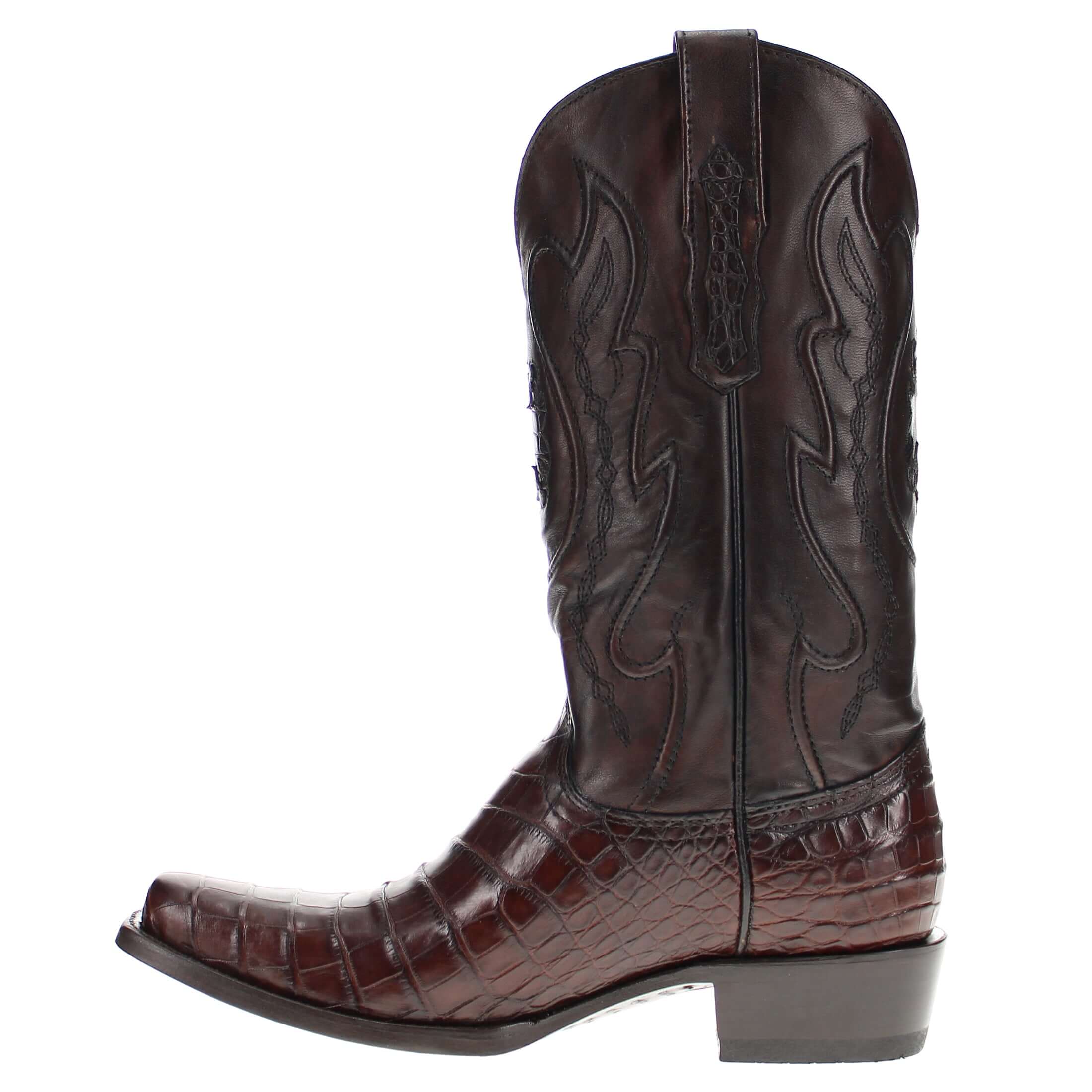 MEN'S AMERICAN ALLIGATOR BELLY MOCHA COWBOY BOOT by Vaccari